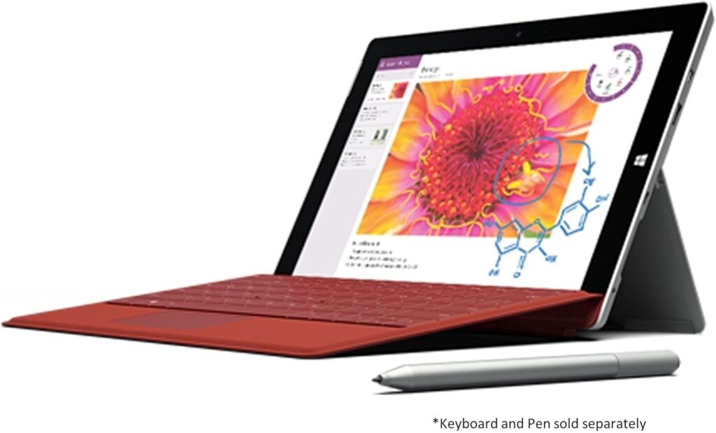 Microsoft Surface 3 Tablet (10.8-inch FHD (1920x1280), 4GB RAM, 128GB SSD, Intel Atom 1.6Ghz, Windows 10 Professional 64 Bit) (Renewed)