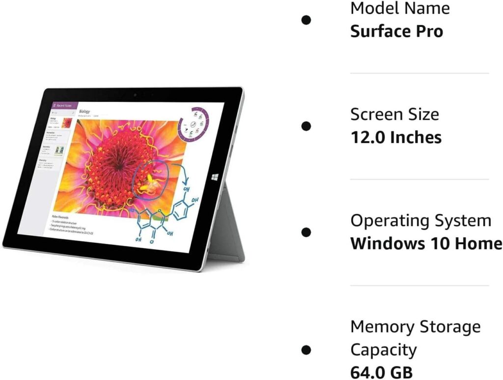 Microsoft Surface Pro 3 12 Intel Core i3 64GB Tablet (Renewed)