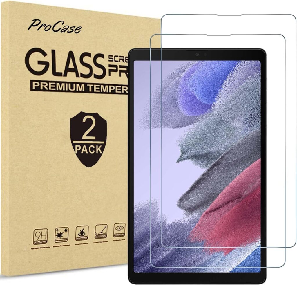 ProCase [2 Pack] Galaxy Tab A7 Lite 8.7 Inch 2021 Screen Protectors T220 T225 T227, Tempered Glass Screen Film Guard for Samsung Galaxy Tab A7 Lite 8.7 2021 Release SM-T220 SM-T225 SM-T227