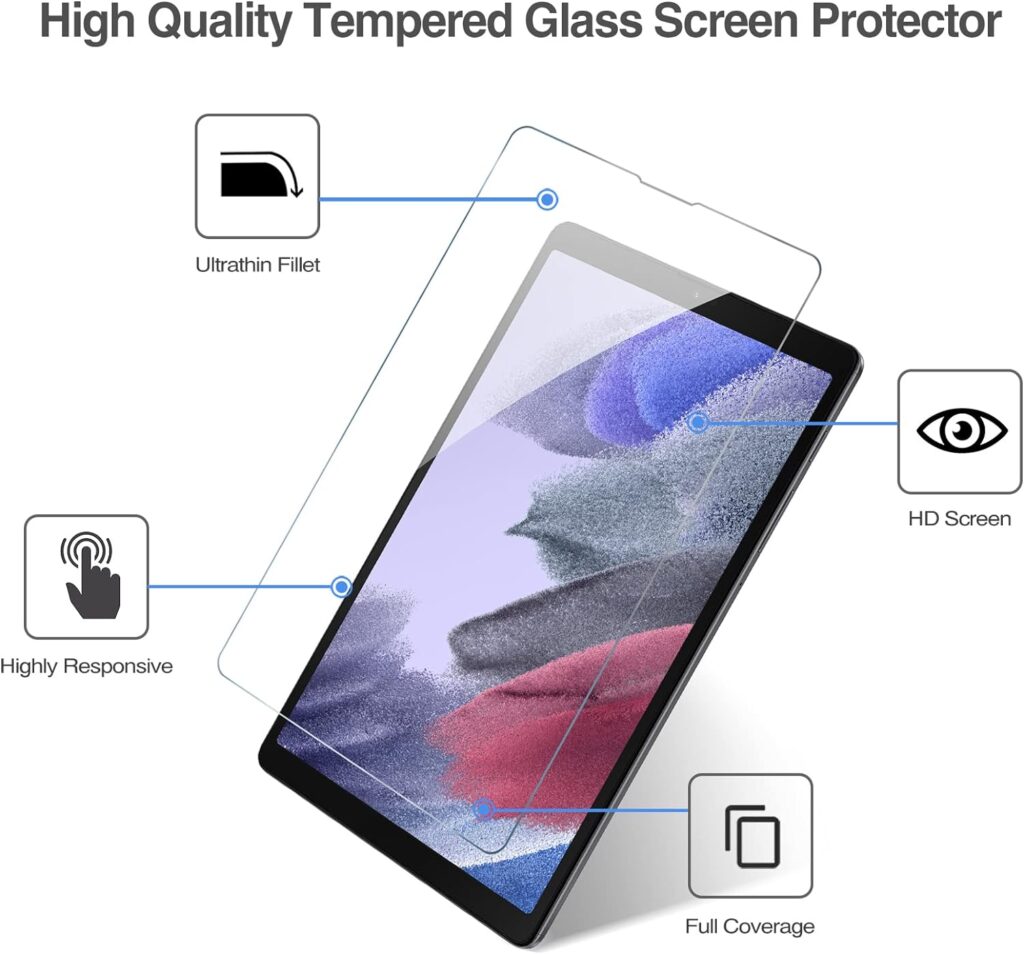 ProCase [2 Pack] Galaxy Tab A7 Lite 8.7 Inch 2021 Screen Protectors T220 T225 T227, Tempered Glass Screen Film Guard for Samsung Galaxy Tab A7 Lite 8.7 2021 Release SM-T220 SM-T225 SM-T227