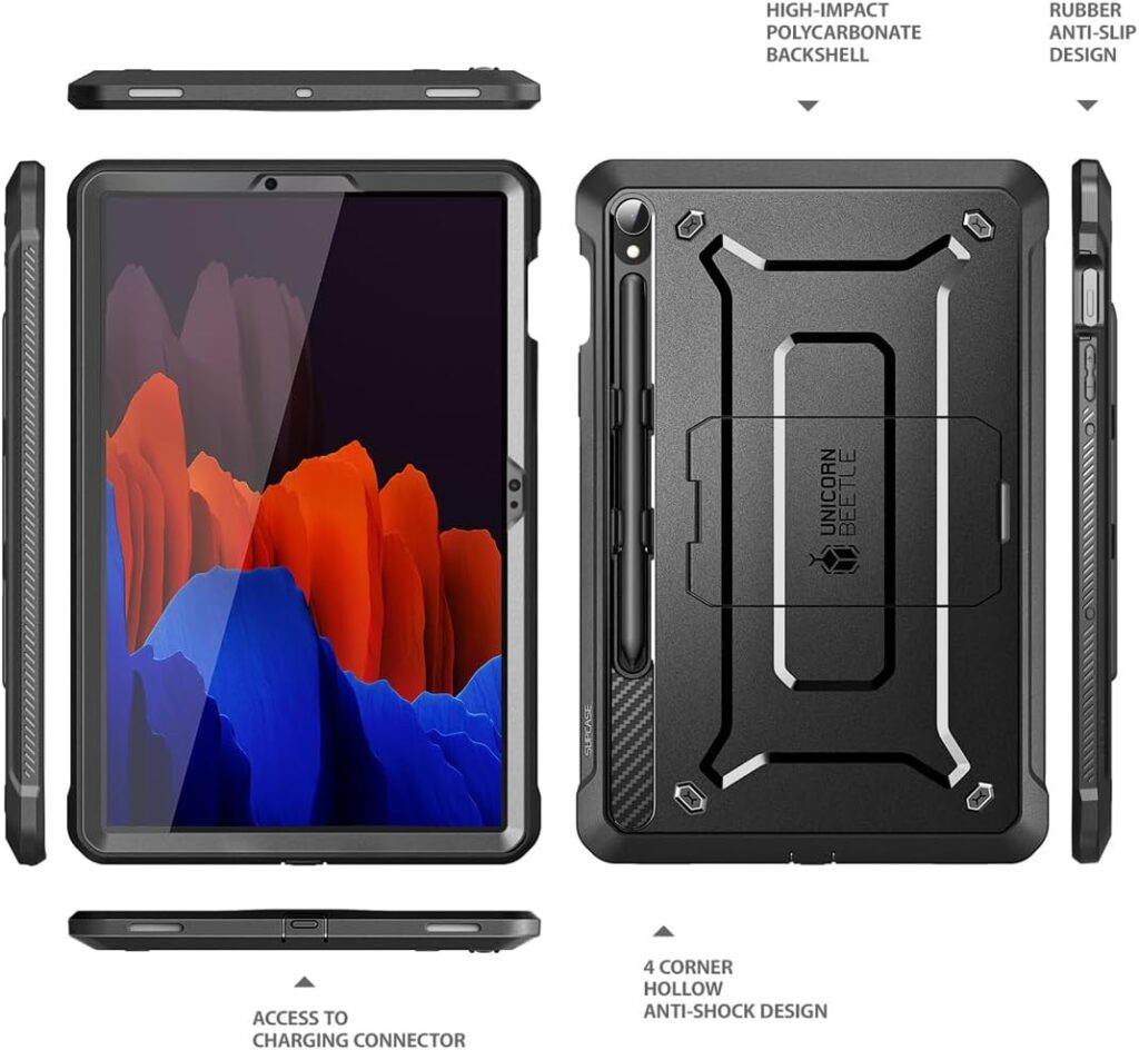 SUPCASE Unicorn Beetle Pro Series Case Designed for Samsung Galaxy Tab S9 FE 10.9 inch(2023 Release), with Built-in Screen Protector  S Pen Holder Full-Body Rugged Heavy Duty Case (Black)