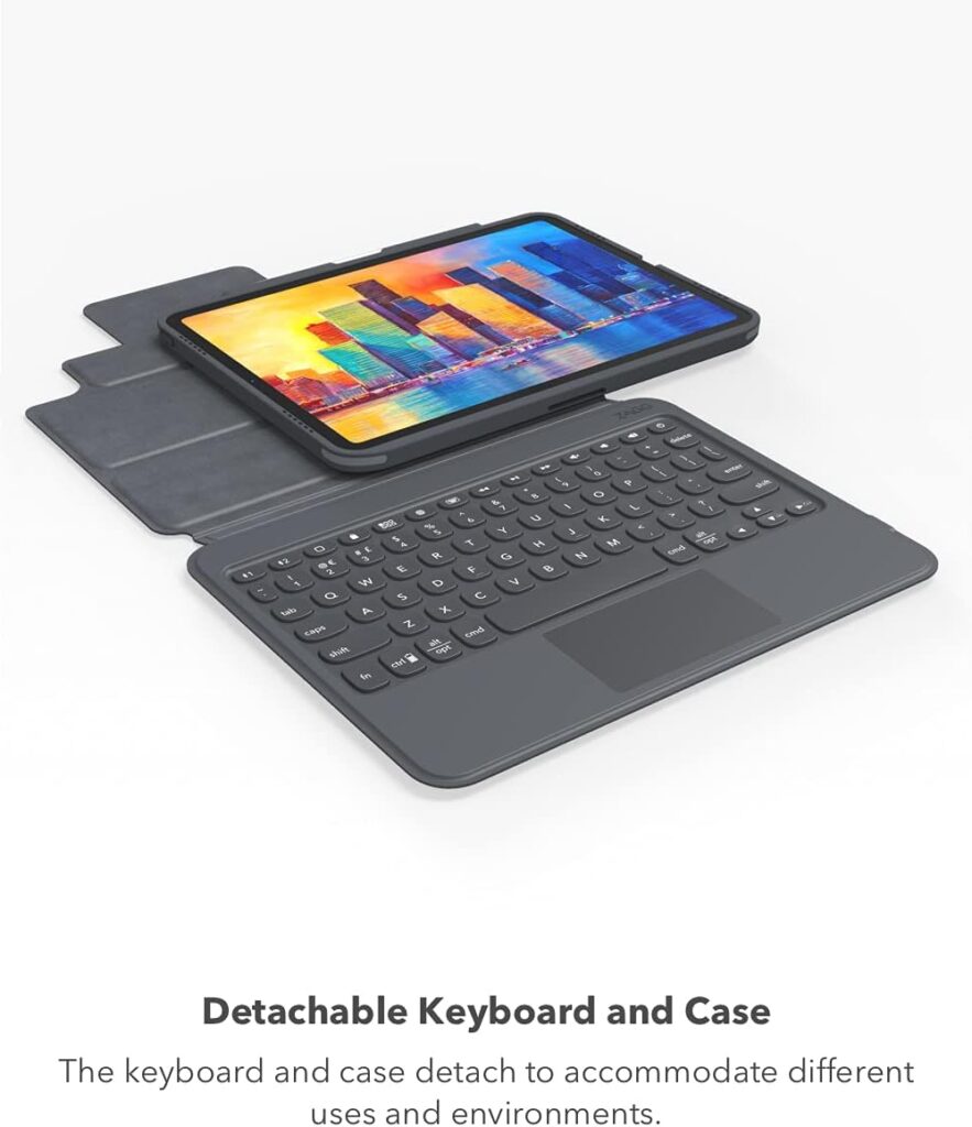 ZAGG Pro Keys Detachable Case and Wireless Keyboard for Apple iPad Air 10.9, Multi-Device Bluetooth Pairing, Backlit Laptop-Style Keys, Apple Pencil Holder, 6.6ft Drop Protection, Black