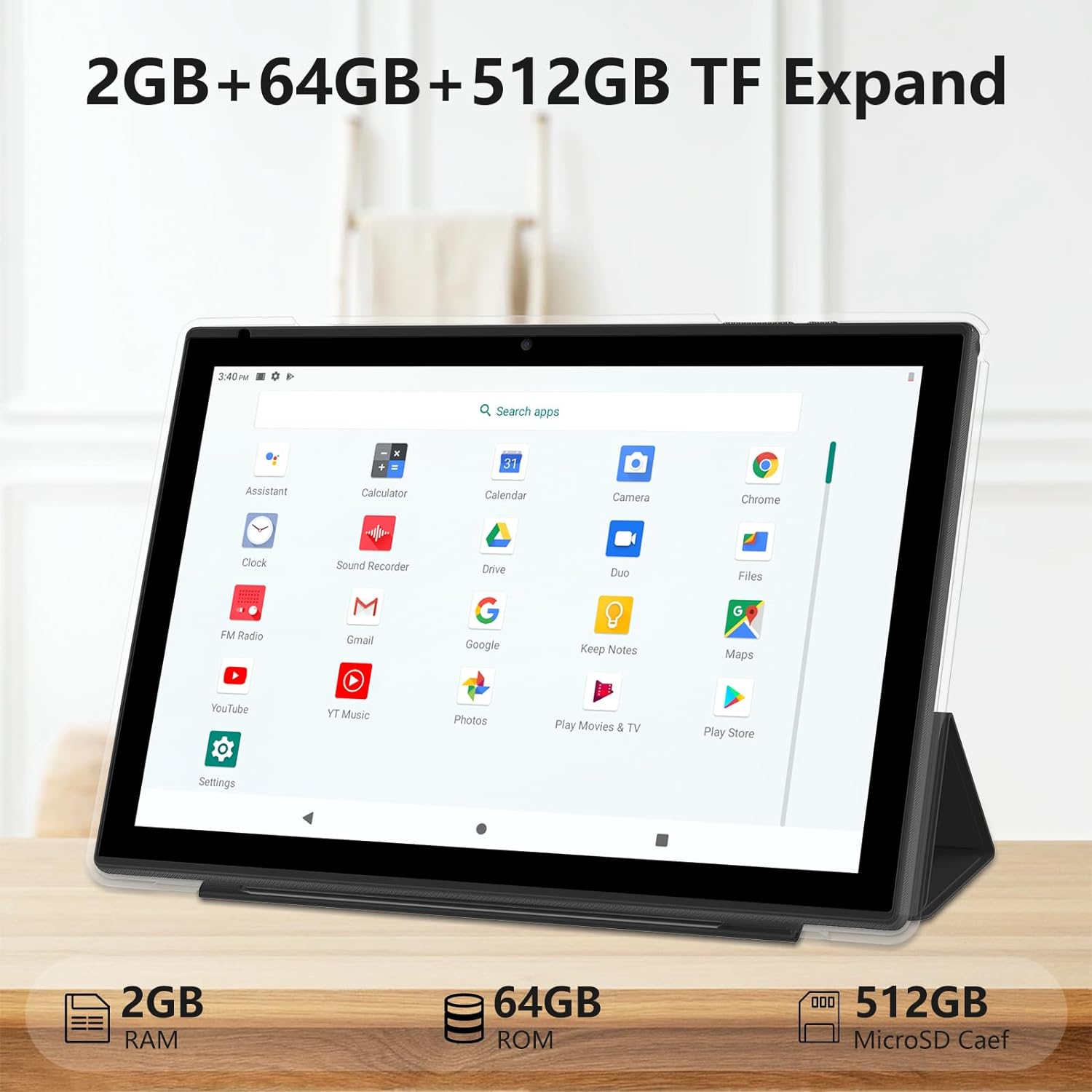 Android 11 Tablet 10.1 Inch Tablets, 2024 Upgraded 2 in 1 Tablet with Keyboard, Include Mouse/Case/Stylus/Tempered Film, 4GB RAM+64GB ROM(Max 512GB), 8MP Camera 6000mAh Battery 10 FHD Android 11 Tab