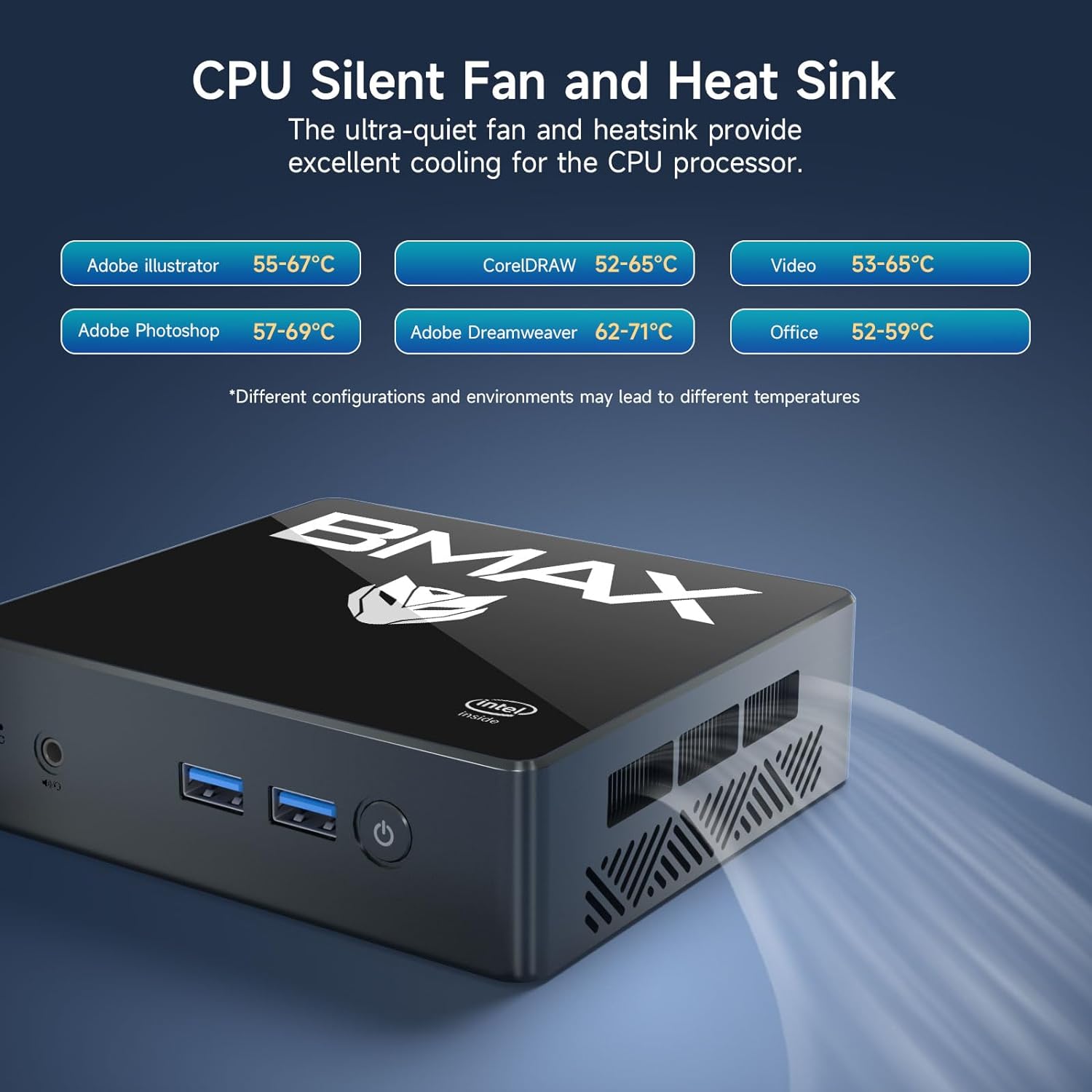 Bmax B1 Pro Mini PC 8GB LPDDR4 /128GB eMMC Intel Gemini Lake N4000 (Up to 2.6 GHz) Support 512GB/2TB M.2 SSD Expansion, 2.4G/5G Dual WiFi BT4.2 4K Dual Display Micro Computer