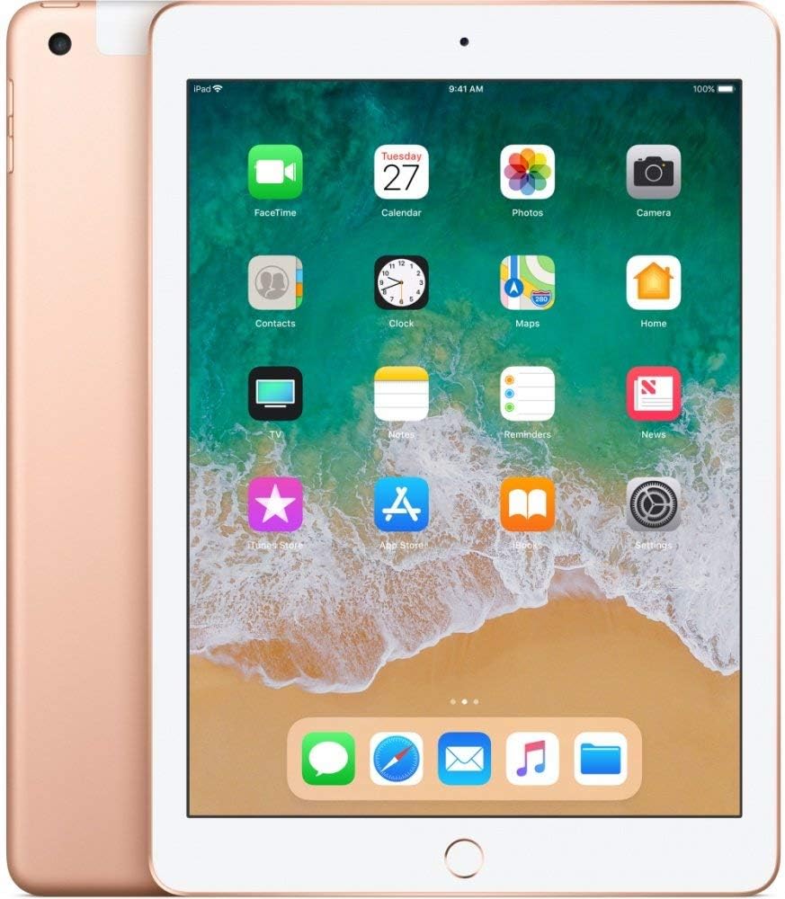 Early 2018 Apple iPad (9,7-inch, 32GB, Wi-Fi + Cellular) Gold (Renewed)