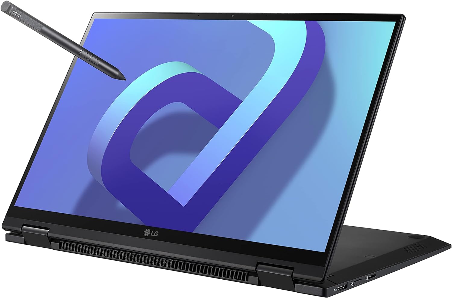 LG gram (2022) 14T90Q 2-in-1 Tablet Laptop, 14 (1920 x 1200) IPS Display, Intel Evo 12th Gen i7 1260P Processor, 16GB LPDDR5, 1TB NVMe SSD, FHD Webcam, WiFi 6E, Thunderbolt 4, Windows 11, Black