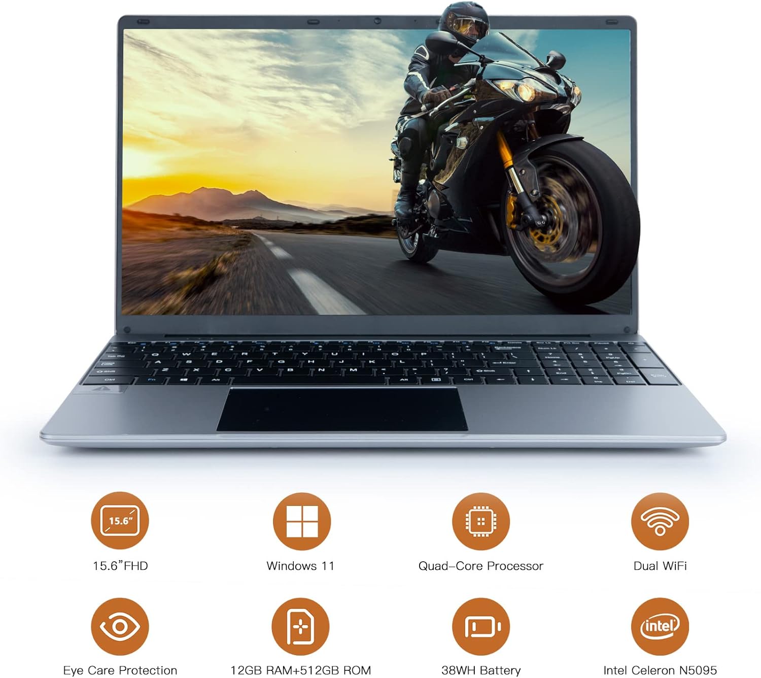 Maypug Laptop Computer -1080P IPS Full HD Laptop,12GB DDR4 512GB SSD Quad-Core Intel Celeron Processors, Pre-Installed Windows 11, USB 3.0, 15.6Screen, Bluetooth 4.2, 2.4G/5G WiFi, Mini-HDMI