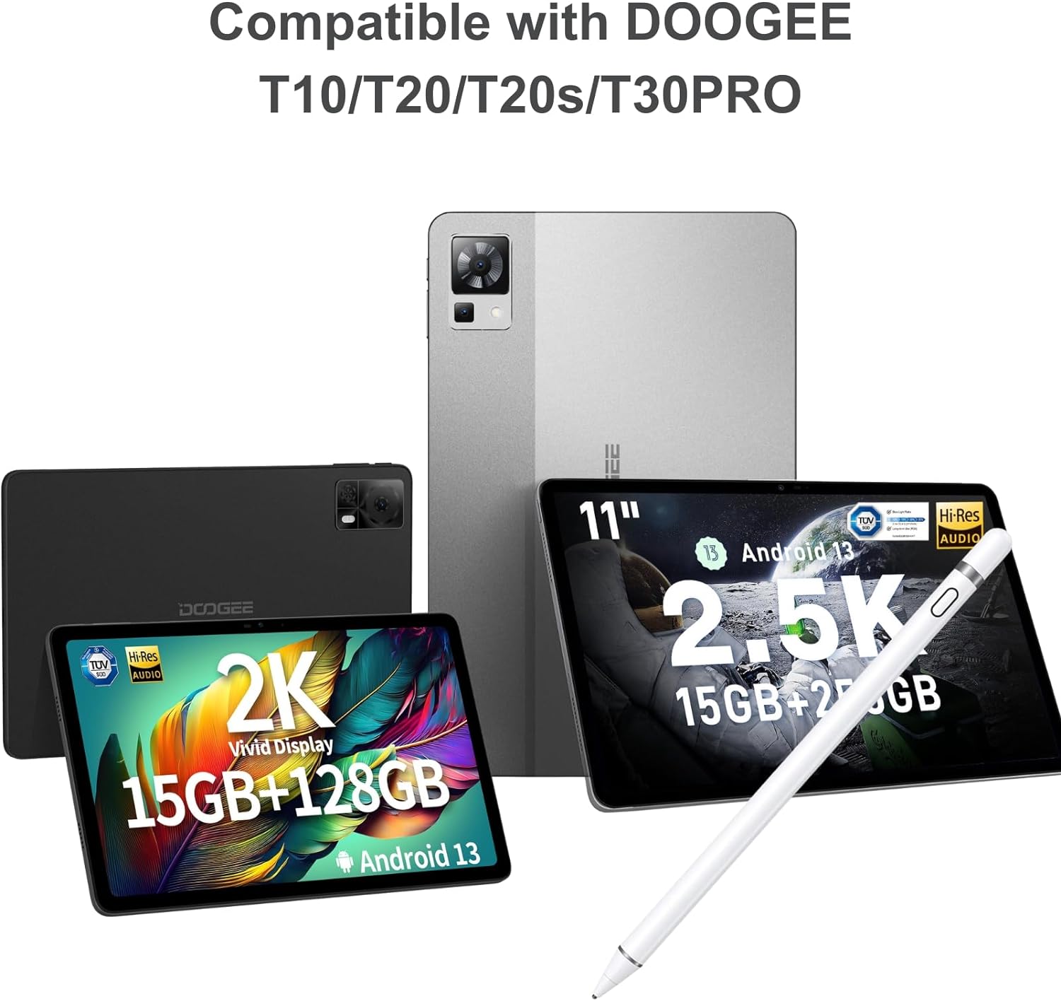 DOOGEE Stylus Pen for T30 Pro/T20S/T20/T10/T10E, High Sensitive  Precision Pen