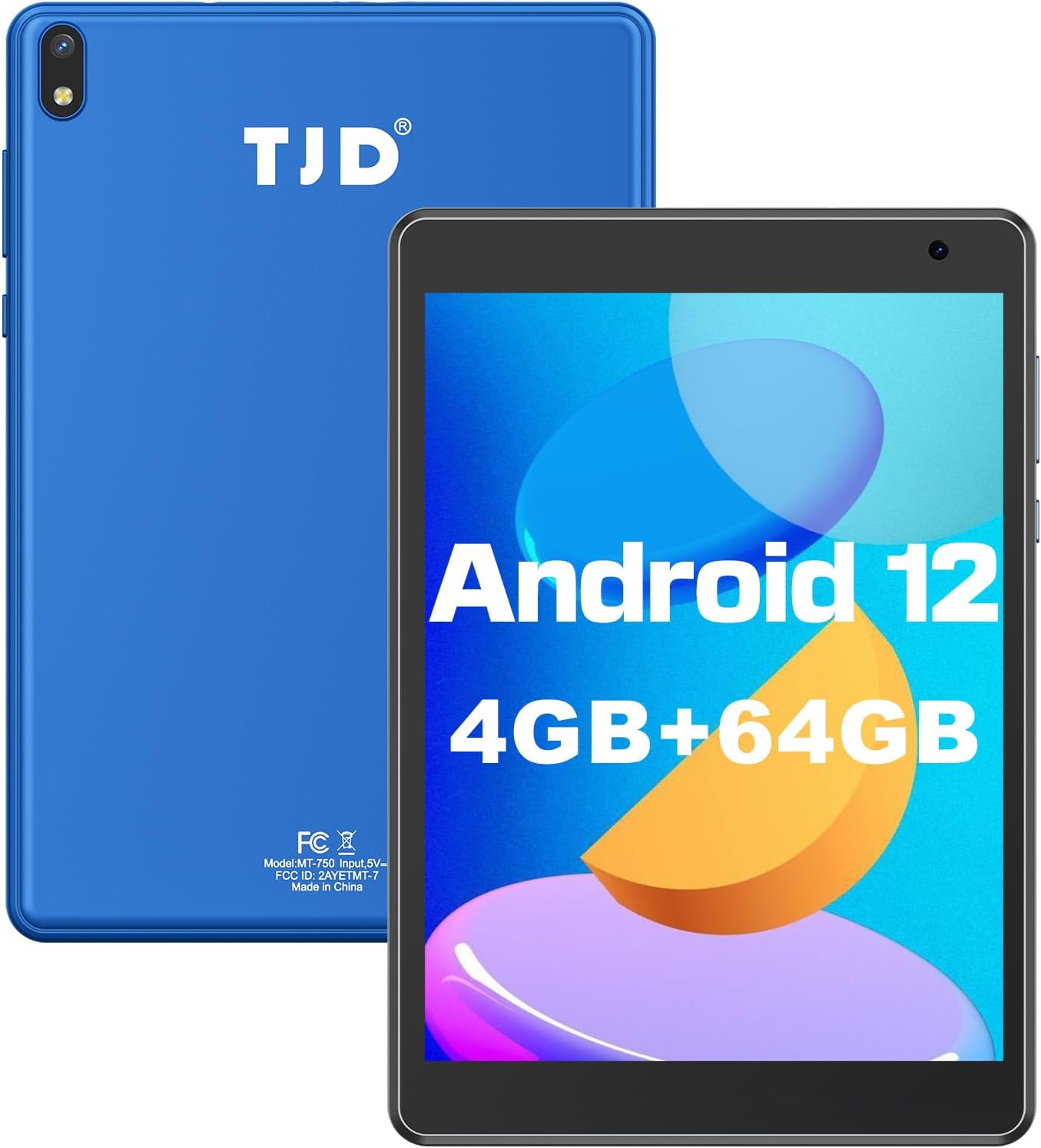 Android 12 Tablet 7.5 inch, Tablets Computer 64GB Storage 512GB Expandable, Quad-Core Processor, PS FHD 1440x1080 Resolution Display, Google GMS Certified Smart Tablet/WiFi (Blue)