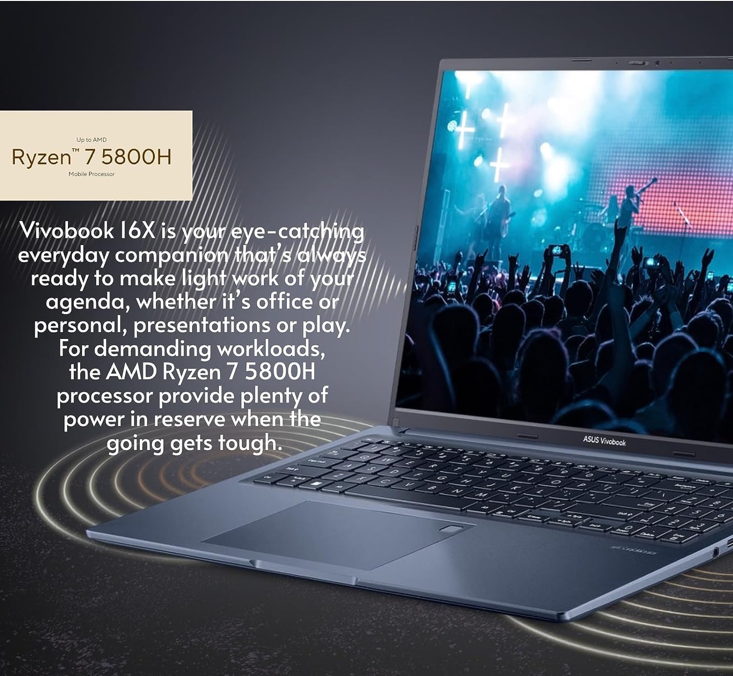 ASUS Vivobook 16 Laptop 2023 Newest, 16 inch Display, AMD Ryzen 7 5800HS Processor Up to 4.4 GHz (Beat i7-1195G7), 12GB RAM, 512GB SSD, WiFi 6, Chiclet Keyboard, Thin  Light, Windows 11 Home