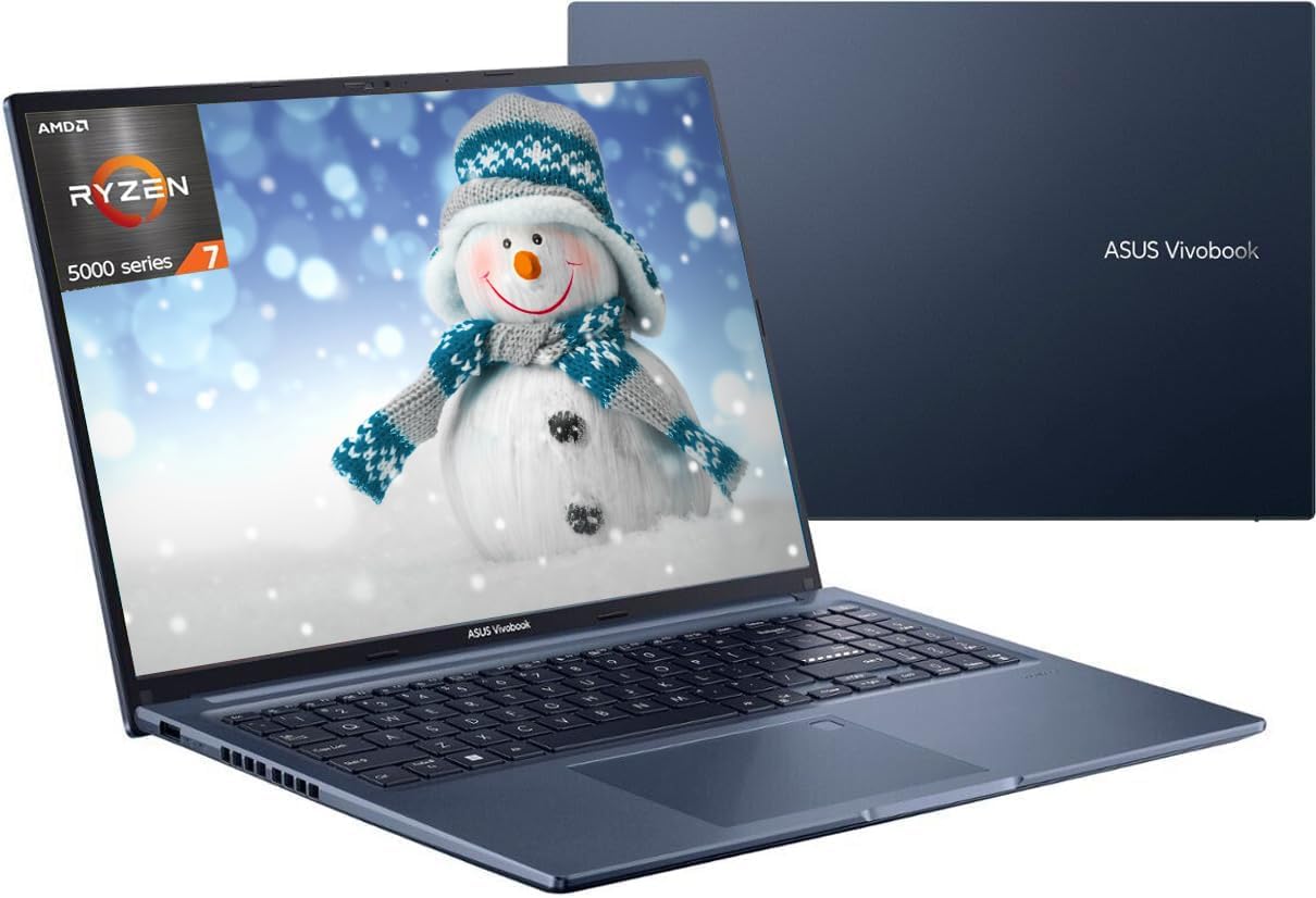 ASUS Vivobook 16 Laptop 2023 Newest, 16 inch Display, AMD Ryzen 7 5800HS Processor Up to 4.4 GHz (Beat i7-1195G7), 12GB RAM, 512GB SSD, WiFi 6, Chiclet Keyboard, Thin  Light, Windows 11 Home