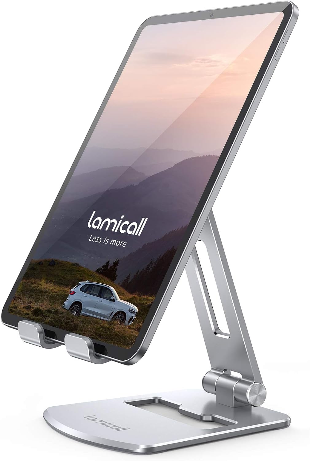 Lamicall Tablet Stand, Foldable Holder - Adjustable Tablet Dock, for 4.7 - 13 Tablet, Such as iPad Pro 11/10.5/12.9, Mini, Air, Galaxy Tabs, Kindle, Silver
