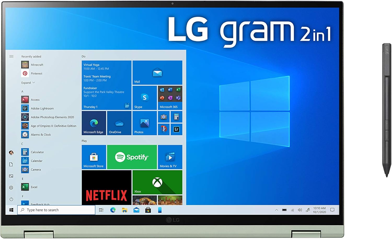 LG Gram (2022) 16T90Q 2-in-1 Tablet Laptop, 16 (2560 x 1600) IPS Display, Intel Evo 12th Gen i7 1260P Processor, 32GB LPDDR5, 2TB NVMe SSD, FHD Webcam, WiFi 6E, Thunderbolt 4, Windows 11, Green