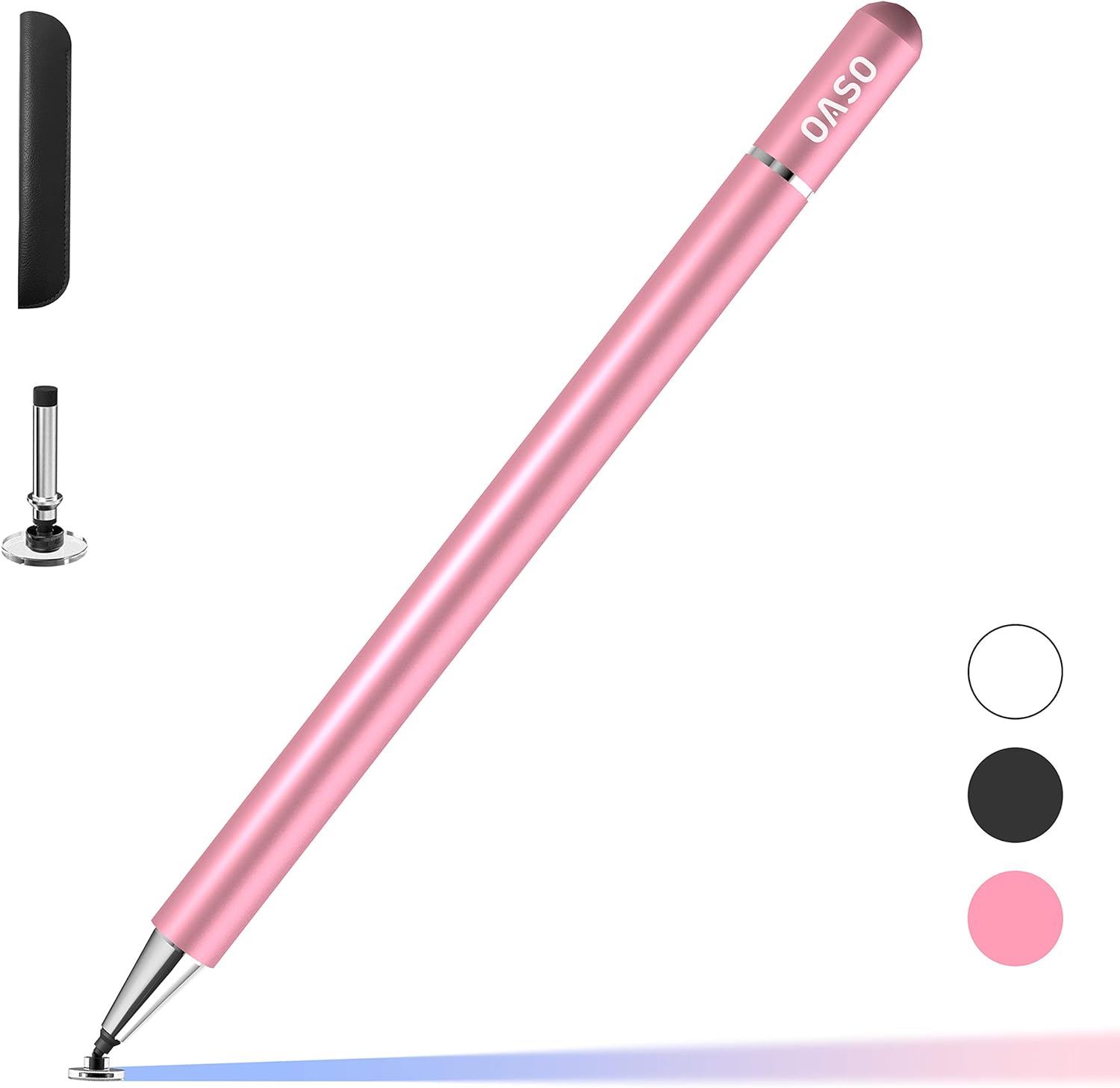 Pen for Samsung Tablet, Capacitive Disc Tip Stylus Pencil  Magnetic Cap Compatible with Apple iPad pro/iPad 6/7/8th/iPhone, Samsung Galaxy Tab A7/S7, Chromebook/Nintendo Switch (Pink)