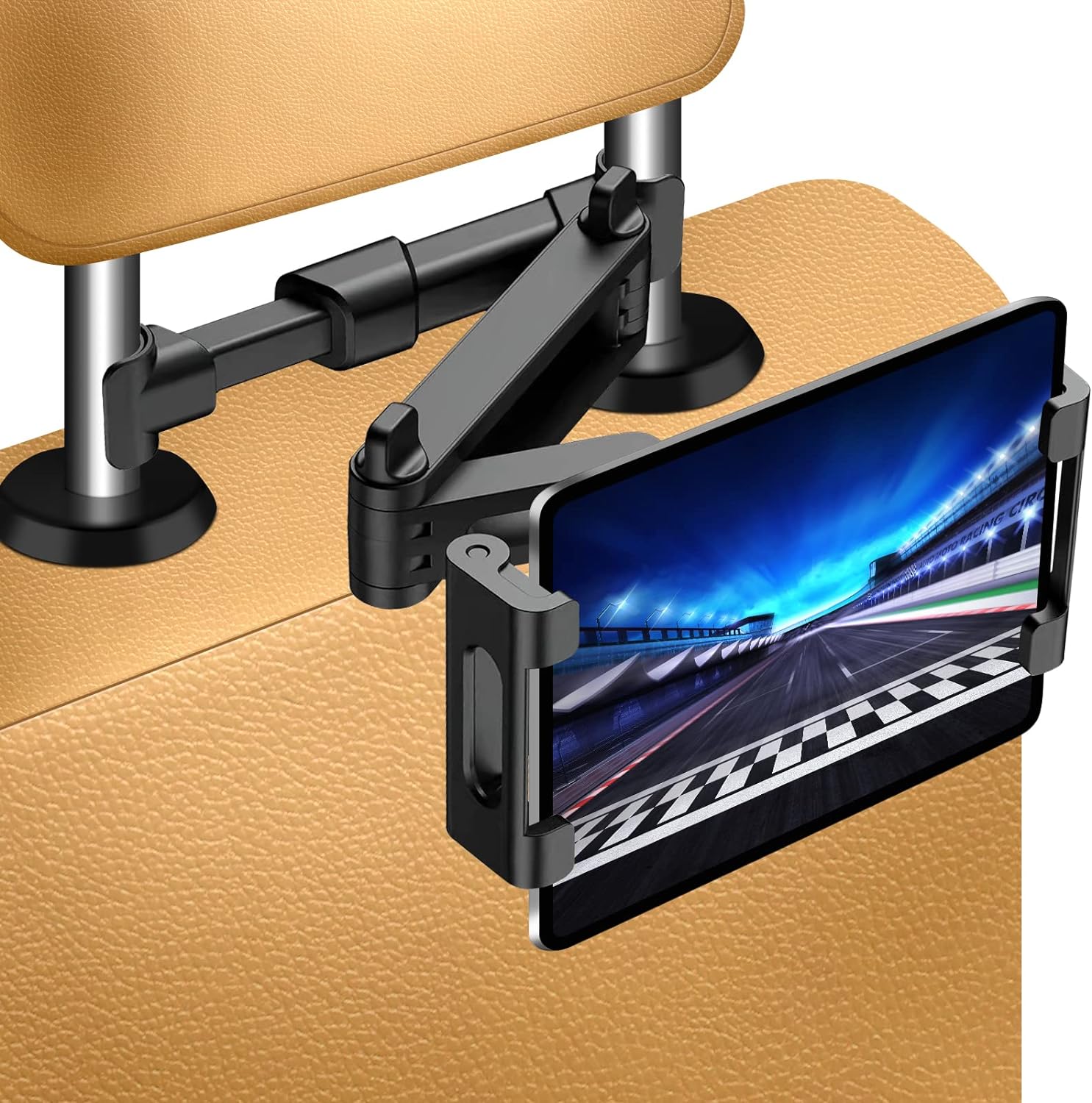 Tablet Holder for Car,ipad Headrest Mount for 5.5-18.4 Inch Tablet/ipad/Phones Car Tablet Holder with 360°Rotating Adjustable Trip Essentials,Black