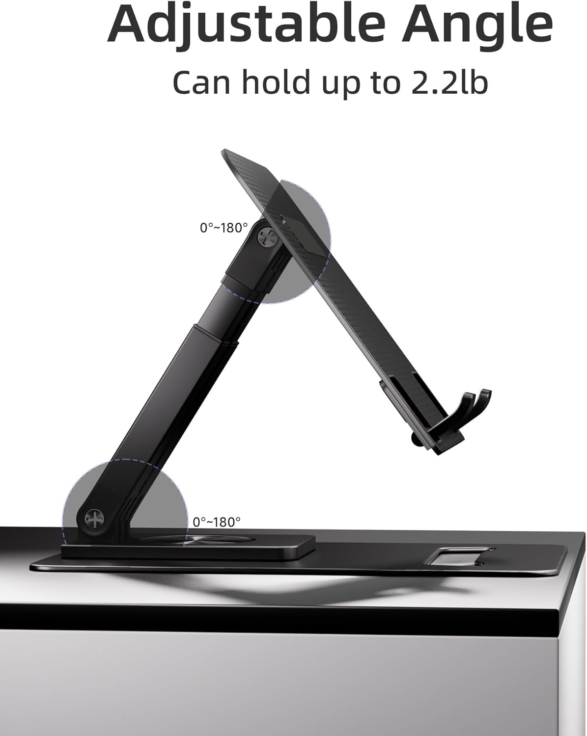 Tablet Stand Holder, Portable Monitor Stand, Adjustable Desktop Portable Stand Compatible with Tablets, Phone, Portable Monitor, iPad, Surface Pro, Galaxy Tab, Kindle, Nexus, Switch