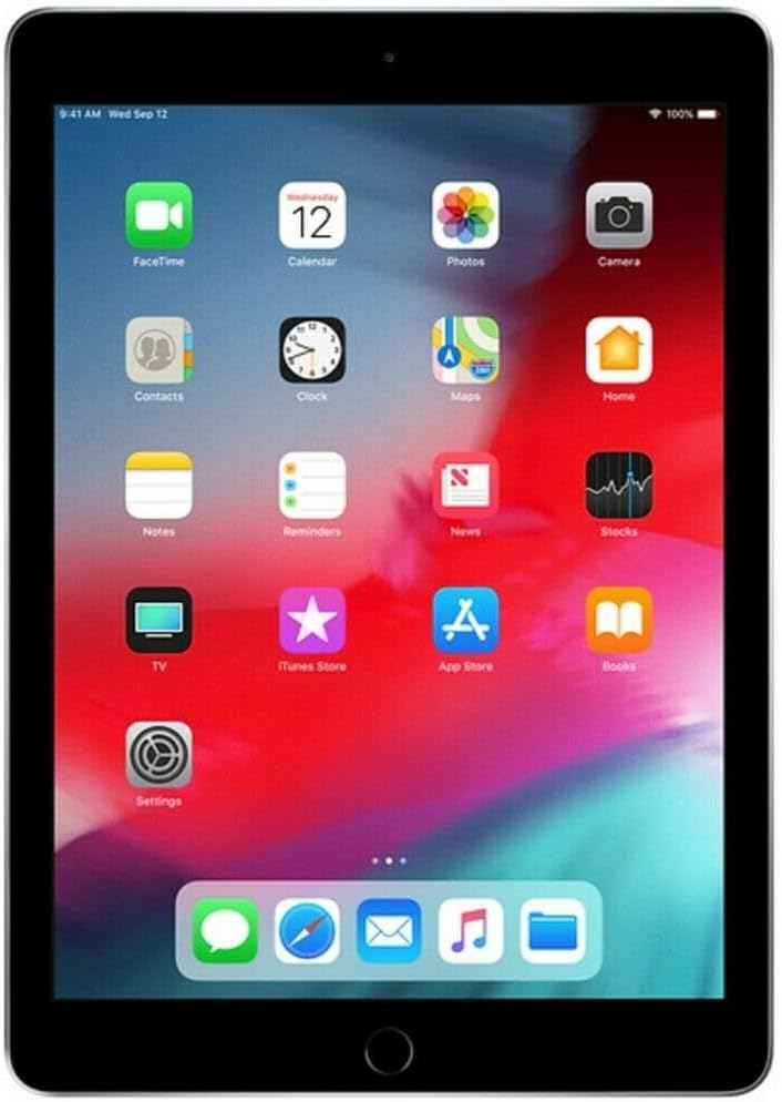 2018 Apple iPad 6th Gen (9.7- inch, Wi-Fi, 128GB)- Space gray (Renewed)