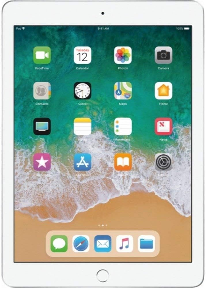 2018 Apple iPad (9.7-inch, Wi-Fi, 128GB) - Silver (Renewed)