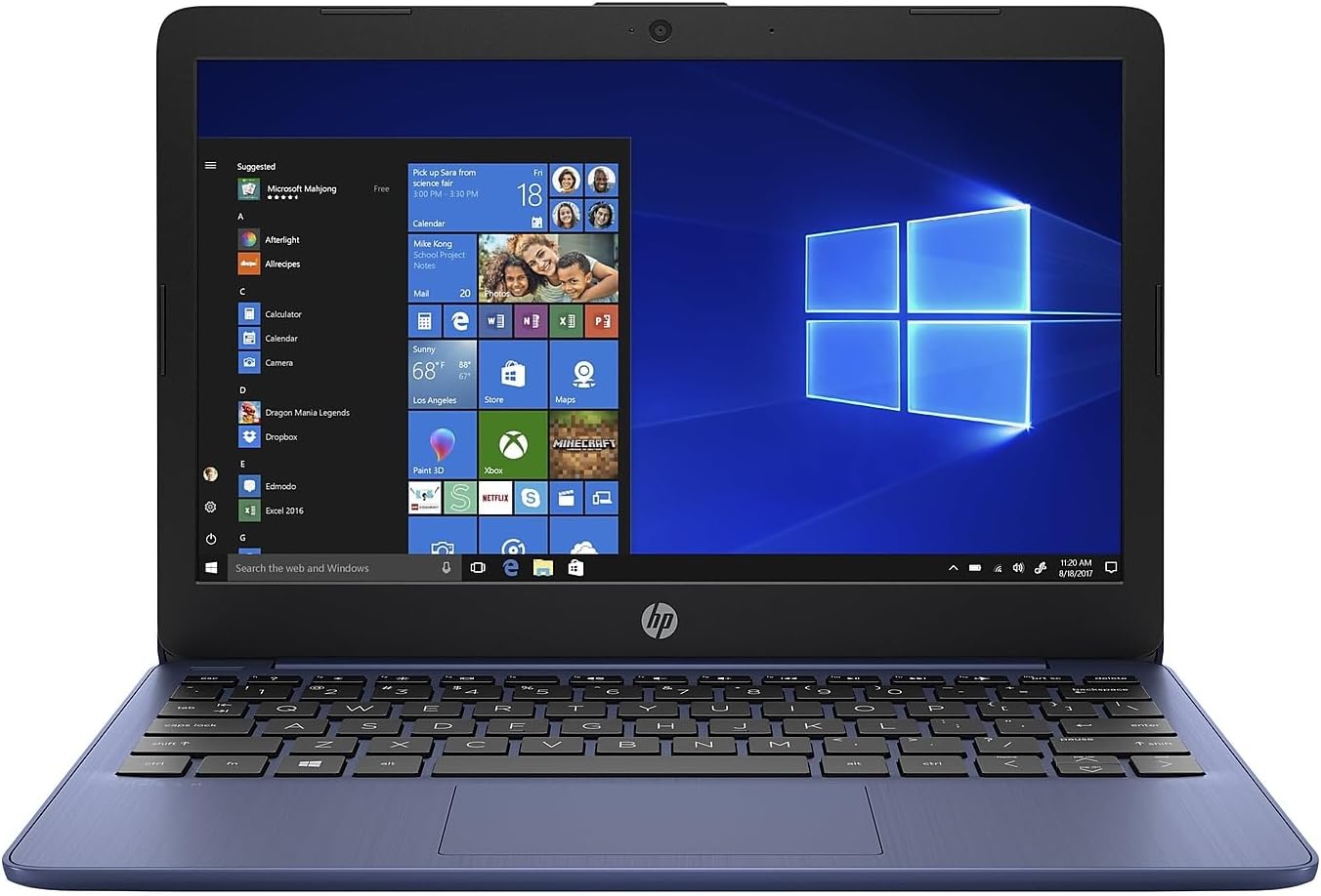 HP Stream 11 Laptop, Intel Celeron N4020, Intel UHD Graphics 600, 4 GB RAM, 64 GB eMMC, Windows 11 Home in S mode (11-ak0030nr, Royal blue)