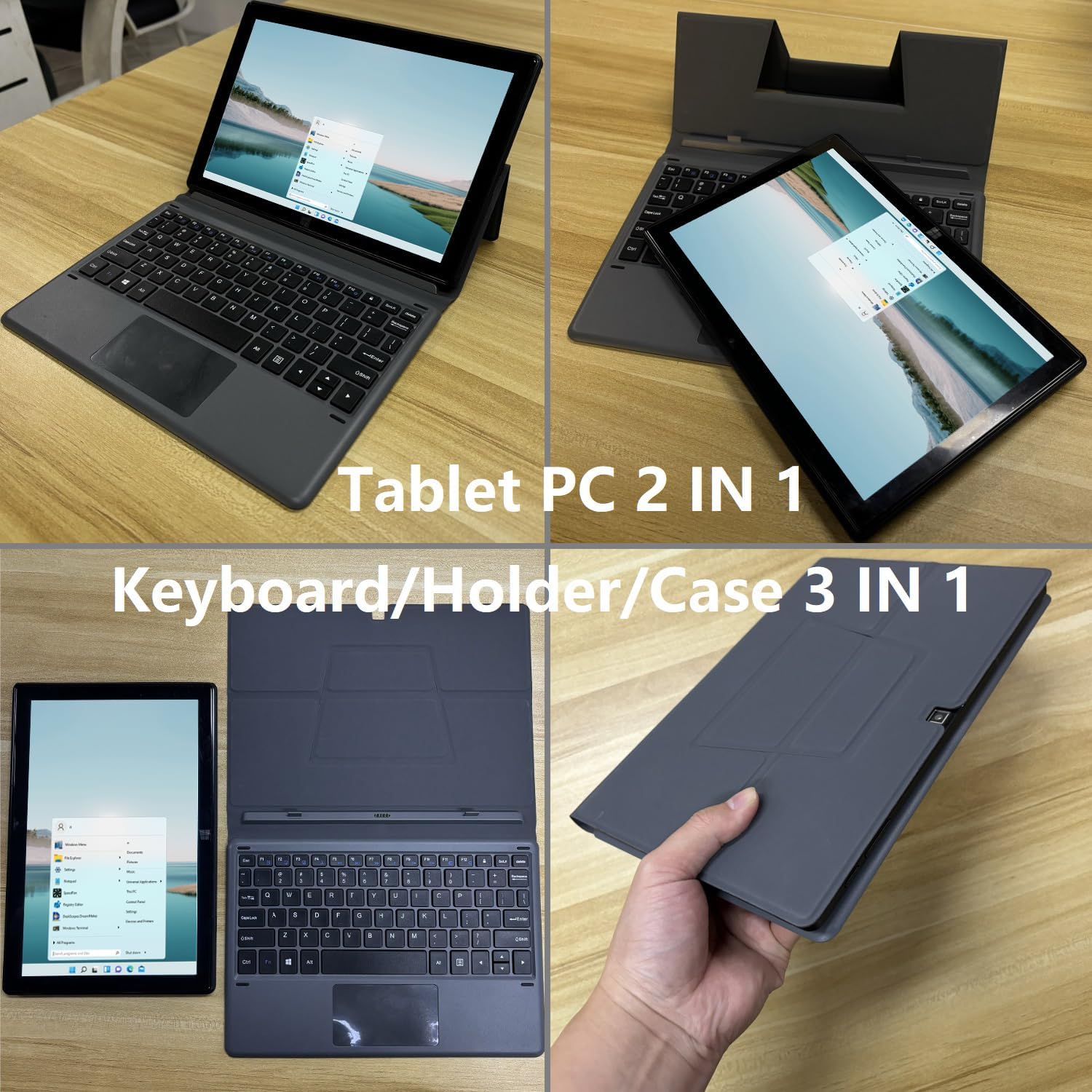 10.1 Inch Windows 11 Pro Tablet, 8GB RAM 128GB Storage, 800x1280 IPS HD Touchscreen, Intel Celeron N4000 CPU Windows Tablet PC with HDMI/WiFi/Bluetooth/Keyboard/USB/Dual Cameras