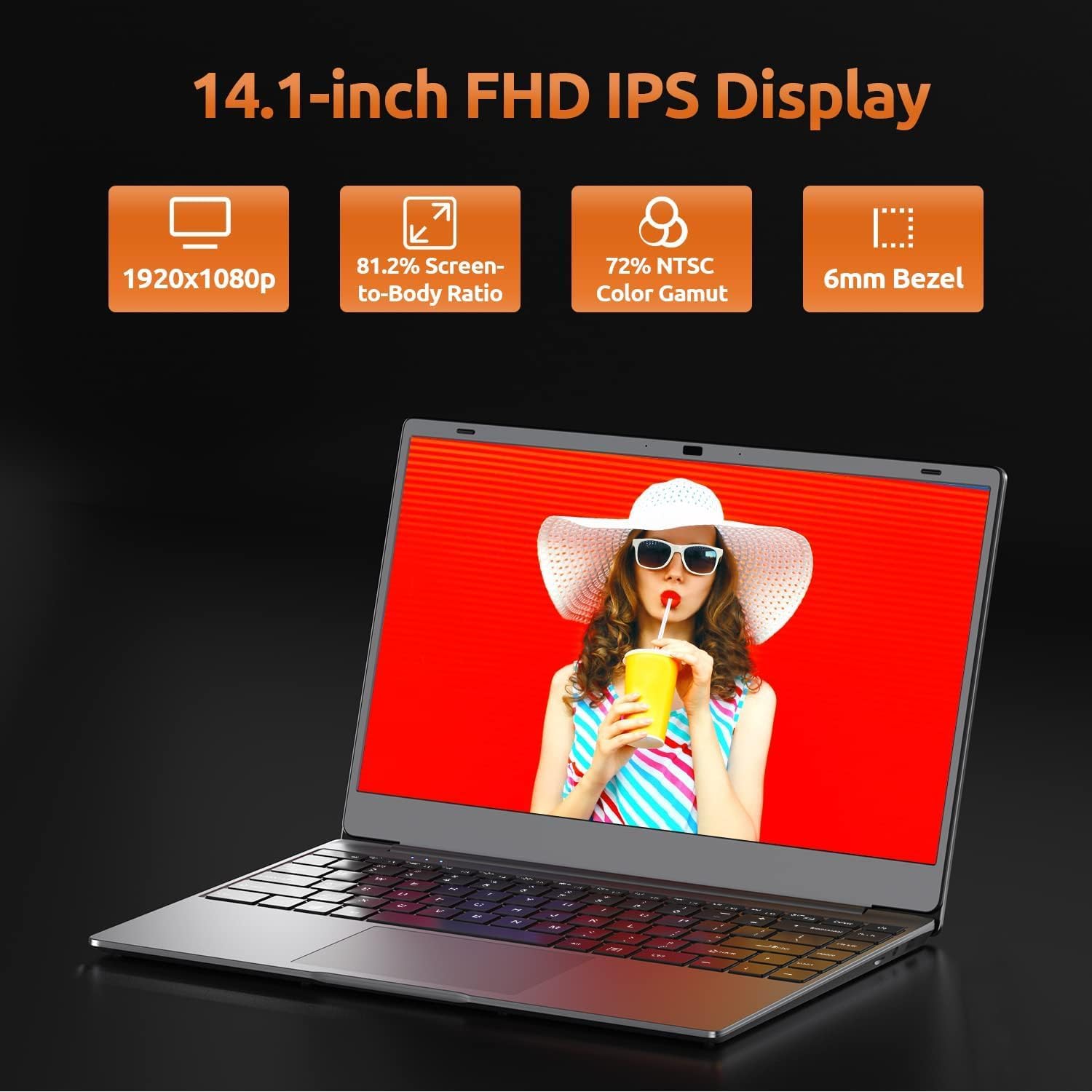 Bmax X14 Pro 14.1 Laptop AMD Ryzen 5 3450U (up to 3.5GHz) 8GB DDR4 512GB SSD Gaming Laptop 1920x1080 FHD Thin Traditional Computers Expandable 1TB SSD, HDMI, BT, USB3.0, 2.4G/5G WiFi