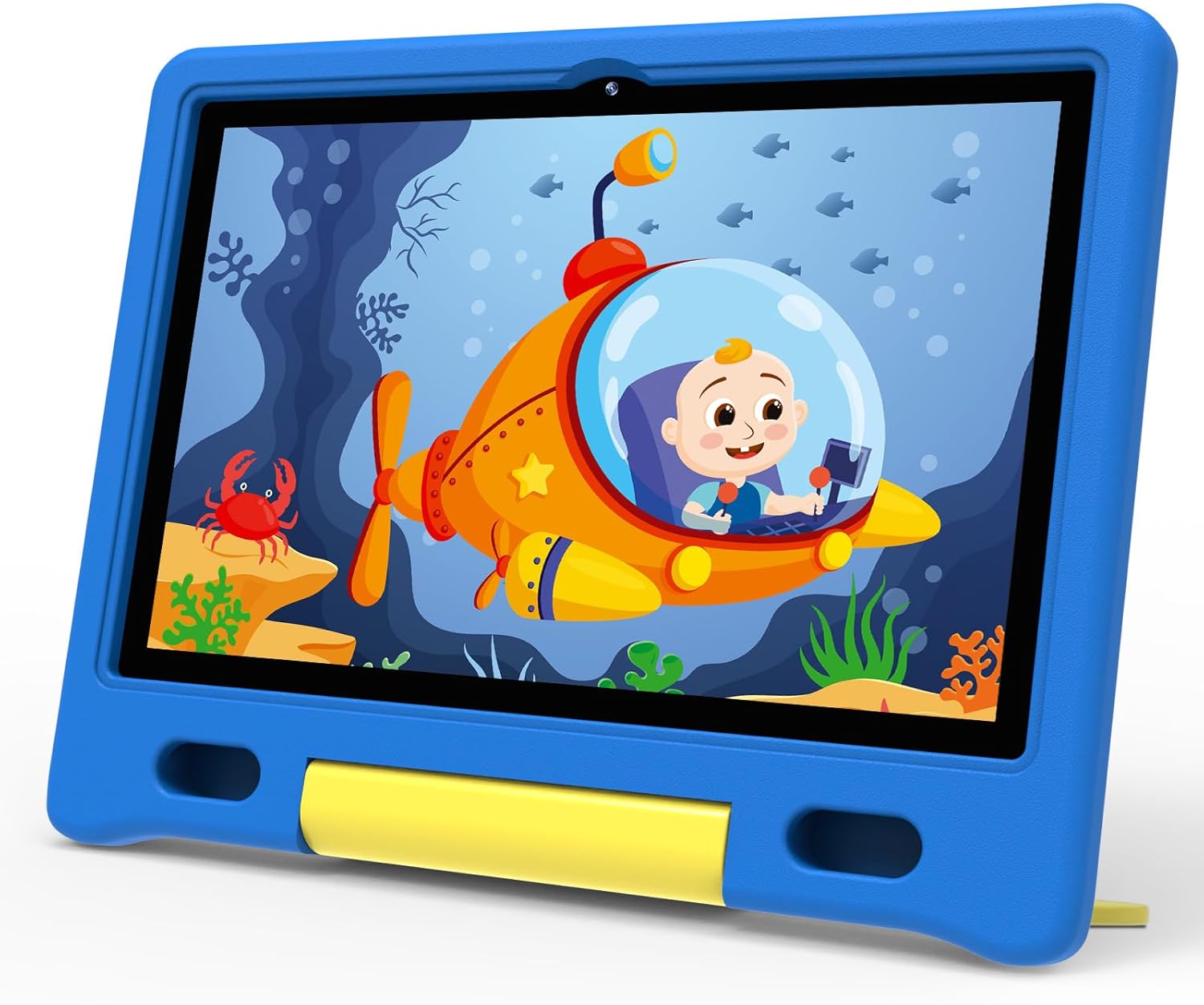 K109A - Kids Tablet 10 inch, Tablet for Kids with EVA Case, 2+32GB, Pre-Installed Google Kids Space, Parental Control, YouTube Kids, Educational Apps, Android 13 Toddler Tablet - Blue