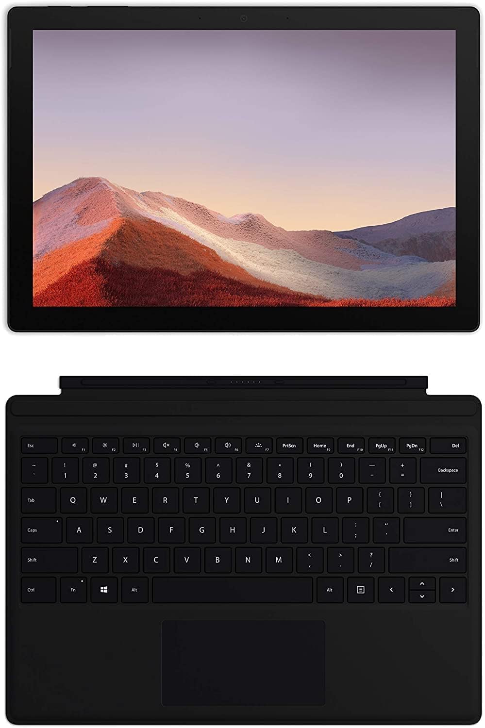 Microsoft Surface Pro 7 12.3in(2736 x 1824) Touchscreen Tablet, Intel Core i7-1065G7, 16GB RAM, 256GB SSD, Backlit Keyboard, Black, CAM, Windows 10 Pro (Renewed)