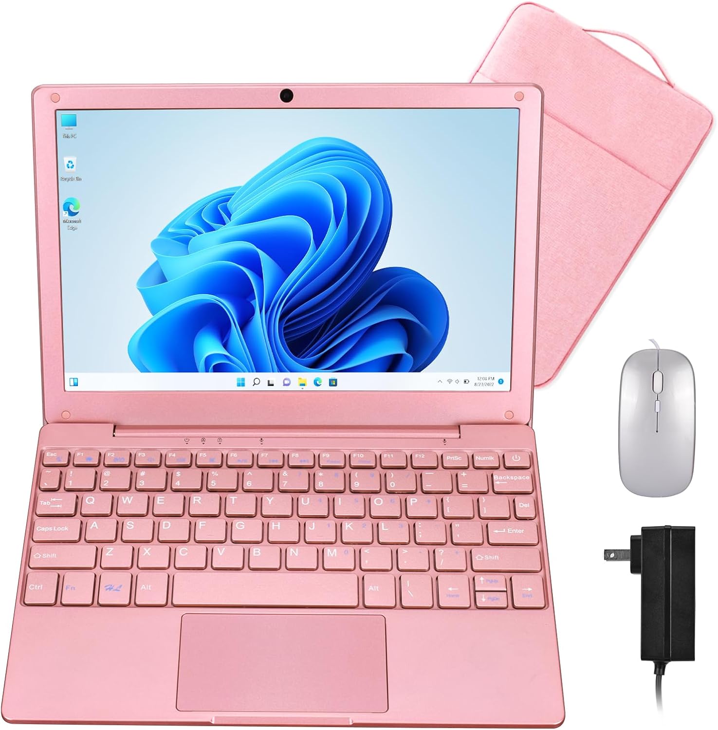 Mini Laptop,10.1Inch 8GB RAM 128GB SSD,IPS Display with Intel Celeron N4020 Processor (up to 2.8Ghz),Lightweight and Powerful with Windows 11 OS Small Computer. (Rose Gold)