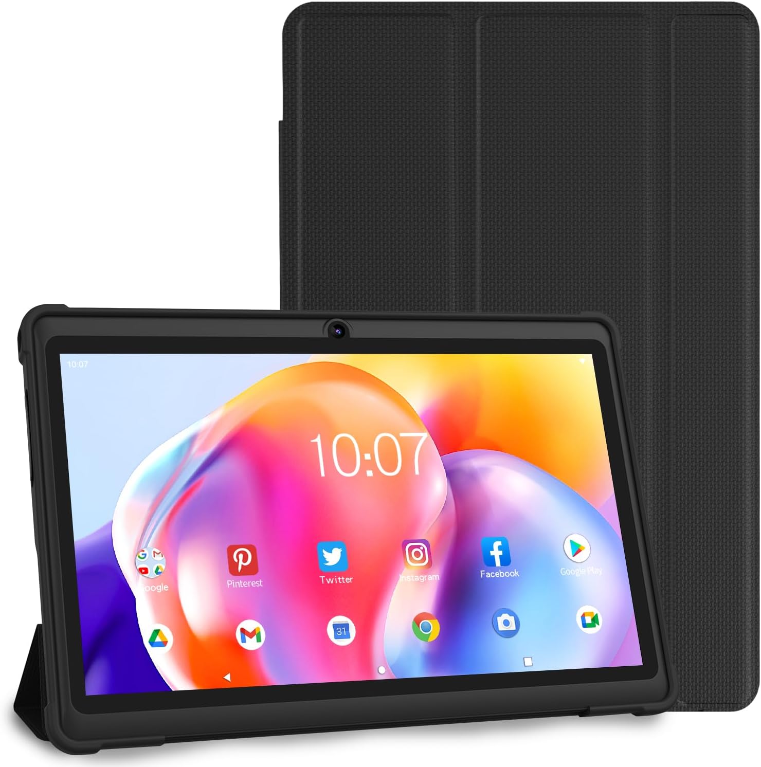 Tablet 7 inch,Android Tablets 32GB Storage(512GB Expand),Computer Tablet for Kids,Tablet PC with Quad Core Processor,Dual Camera,WiFi,Type C,Tablet with Case(Black)