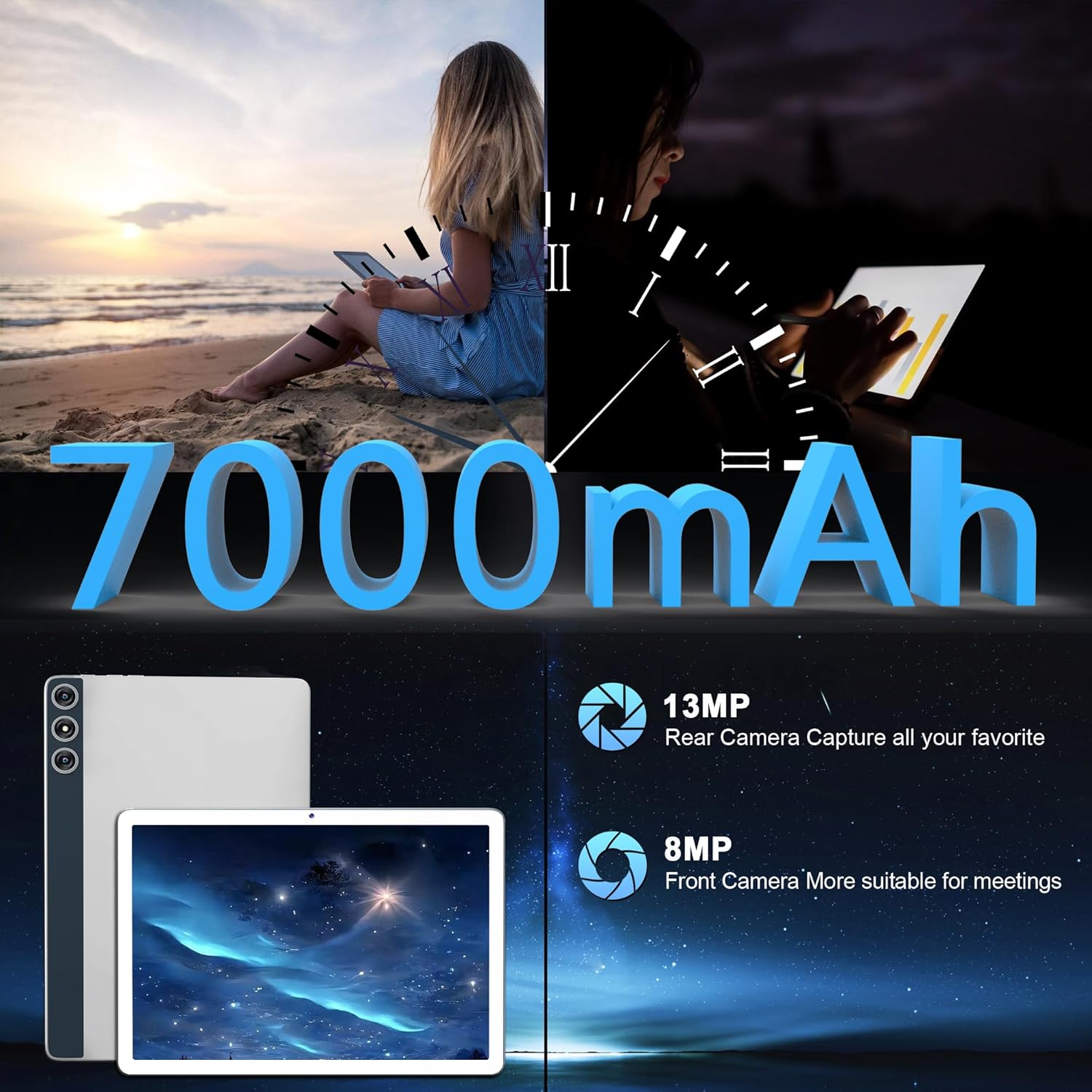 2024 Newest Android 14 Tablet, 10 inch Tablet with 128GB Storage 1TB Expandable 14GB RAM, Dual 4G Cellular Tablet with keyboard Support 5Ghz WiFi/Bluetooth 5.0/GPS, Octa-Core Processor, FHD IPS Screen