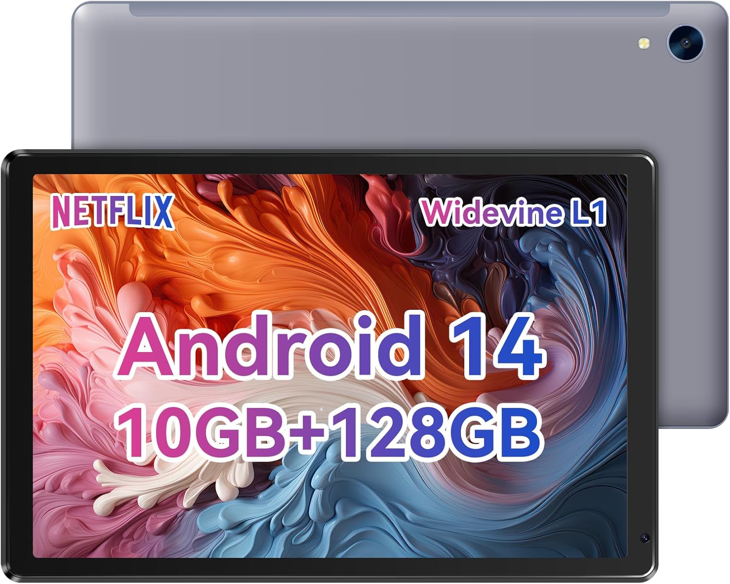 Android Tablet, 10.1 inch Tablets with 1280 * 800 IPS HD Touchscreen, Octa-Core Processor, 10GB RAM 128GB ROM, 1TB TF Card Expandable, 5G/2.4G WiFi, BT 5.0,Dual Camera, 2024 US Version