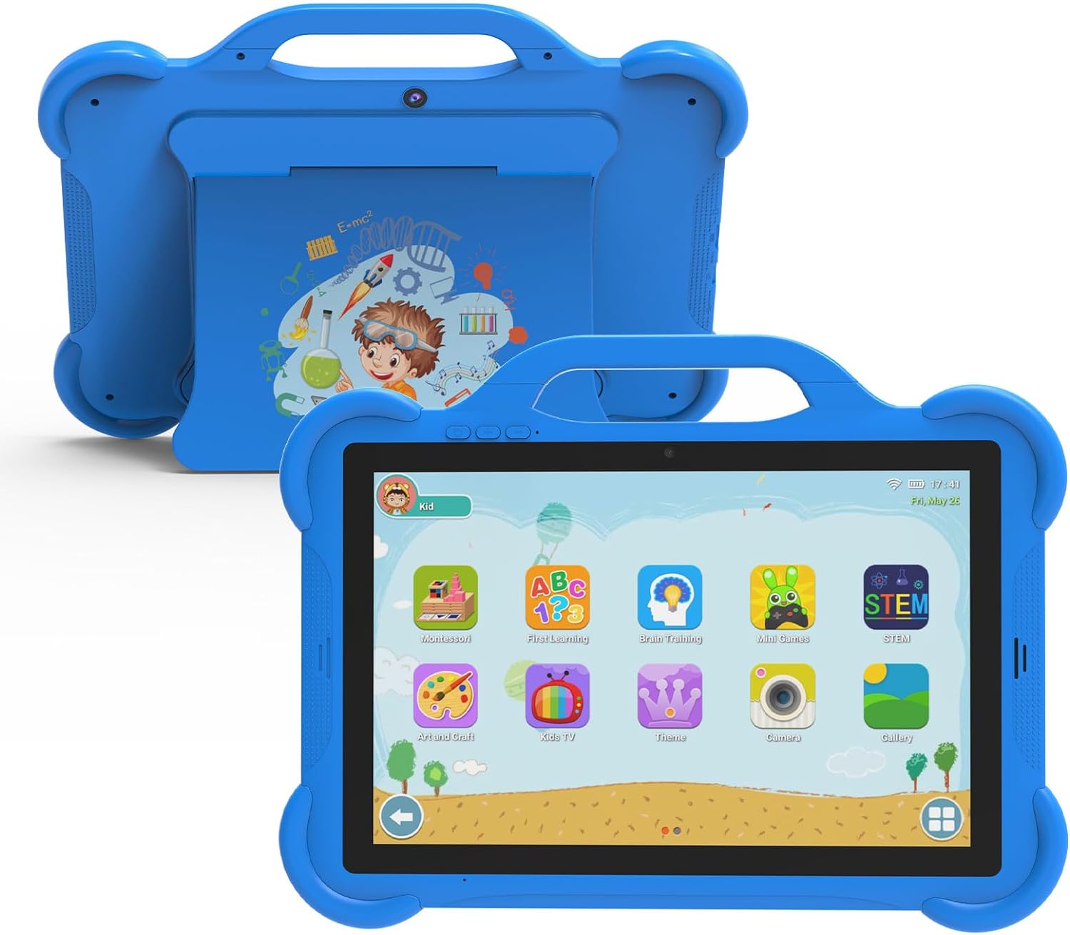 Kids Tablet, 10.1 inch Android 13 Tablet, 8GB+64GB, 1TB Expandable, 5G WiFi 6, BT 5.0, Quad-Core, 6000mAh, Dual Camera, AWAWA Parental Control Mode, Blue Light Eye Protection Screen with Case.