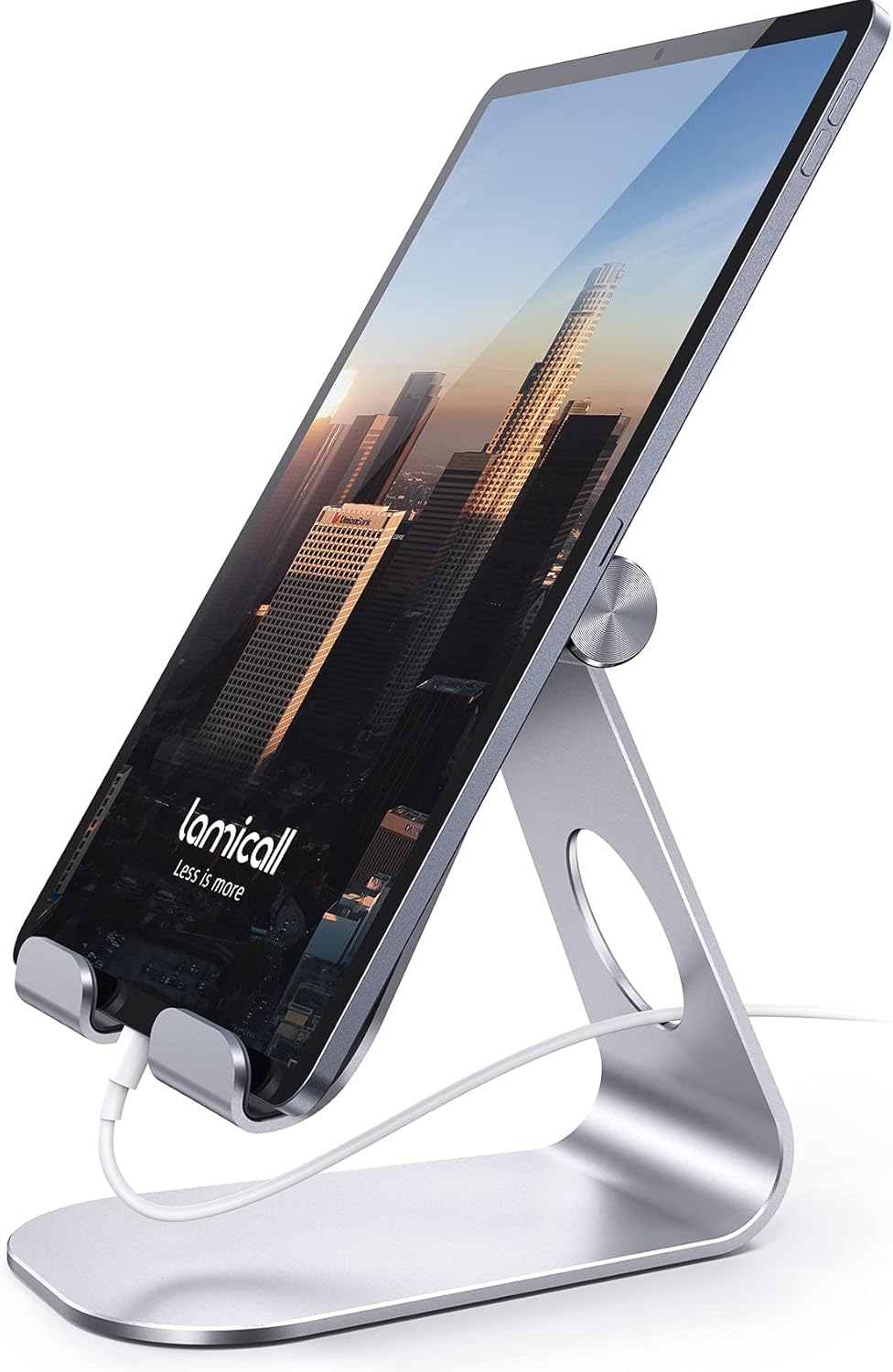 Lamicall Tablet Stand, Adjustable Tablet Holder - Desktop Stand Dock Holder Compatible with 4-13 Tablet Such as iPad Pro 11, 9.7, 10.5, 12.9 Air Mini 4 3 2, Kindle, Nexus, Tab, Silver