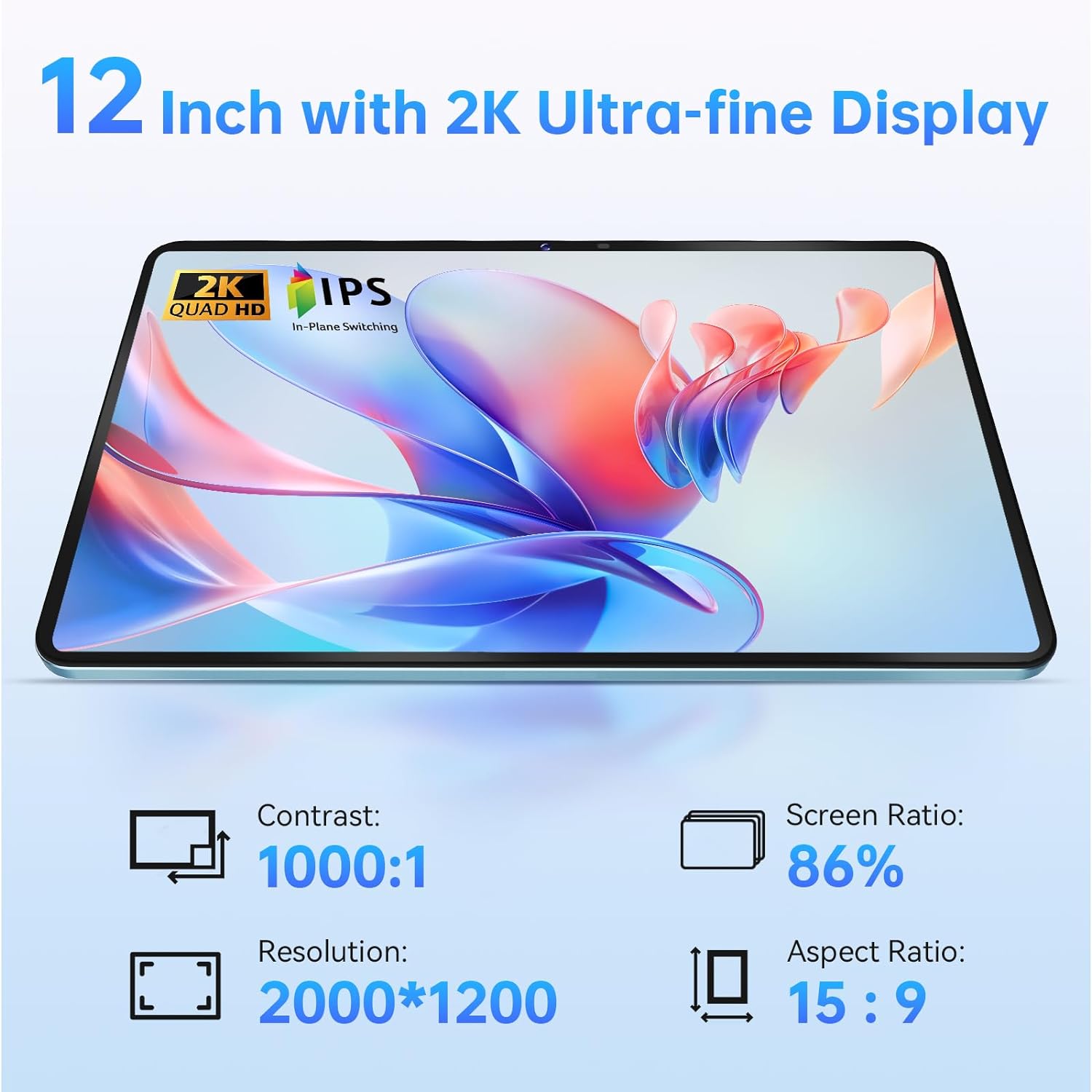 OUKITEL OT5 12 Inch Android 13 Tablet - 11000mAh 2K MTK Helio G99 Octa-Core 2.2GHz Gaming Tablets, 36GB RAM+256GB ROM 2TB Expand Tablet for Adults, 16MP+8MP Camera, Quad Speakers, BT 5.2/GPS/OTG