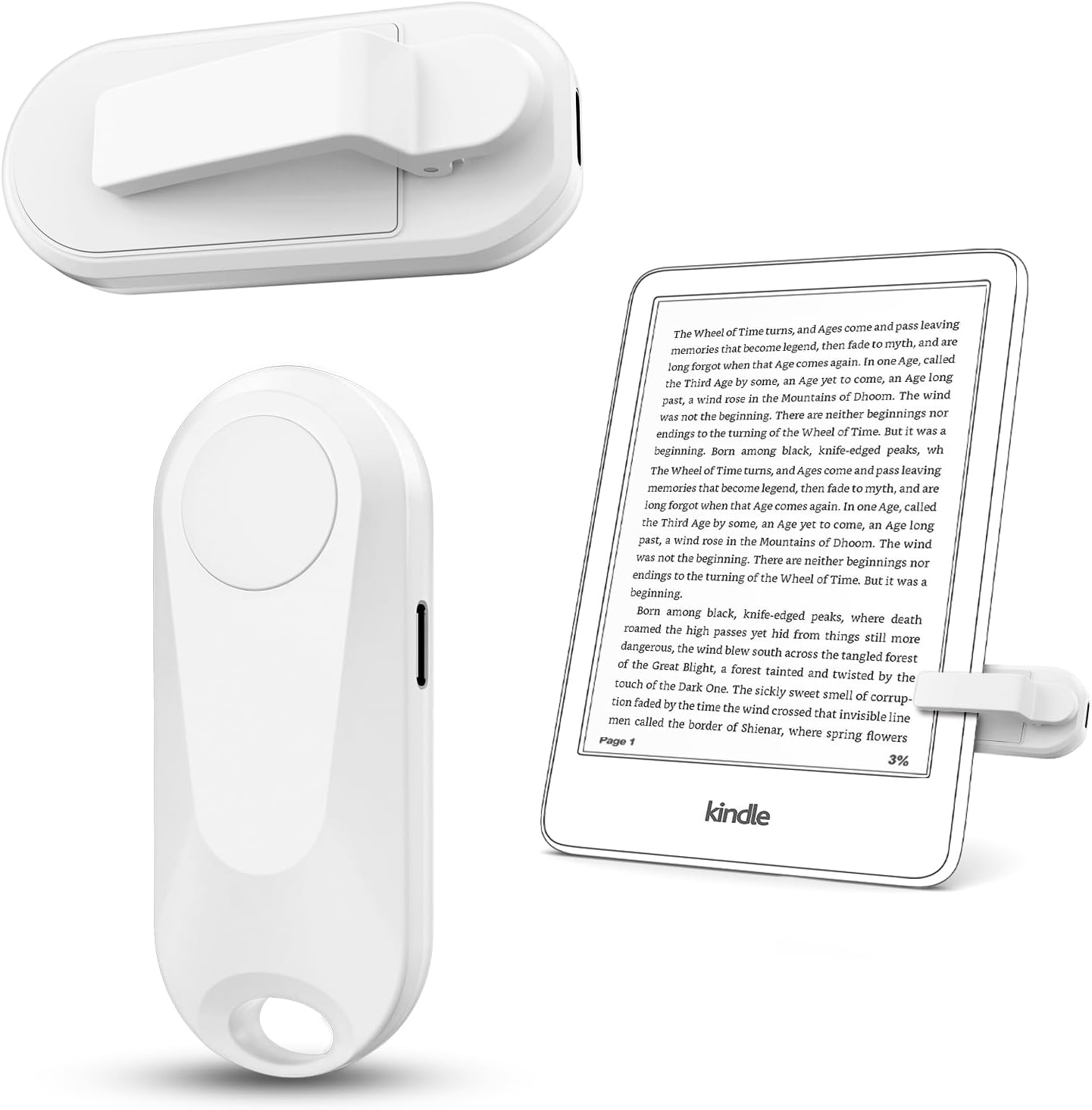 Remote Control Page Turner for Kindle Paperwhite Oasis Kobo eReaders, Camera Camcorder Remote Controls, Page Turner Clicker for ipad Tablets Reading Novels with Wrist Strap Storage Bag