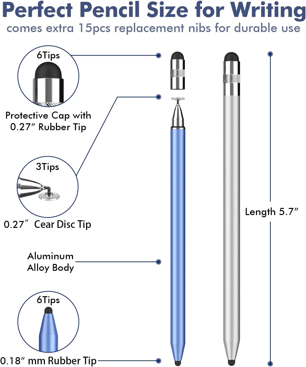 Stylus Pens for Touch Screens, StylusLink 3 in 1 Stylus High Sensitivity  Universal Stylus Pencil for iPad iPhone Apple, Stylus Pen for Android Phone Samsung Tablets Chromebook Touch Screen Devices