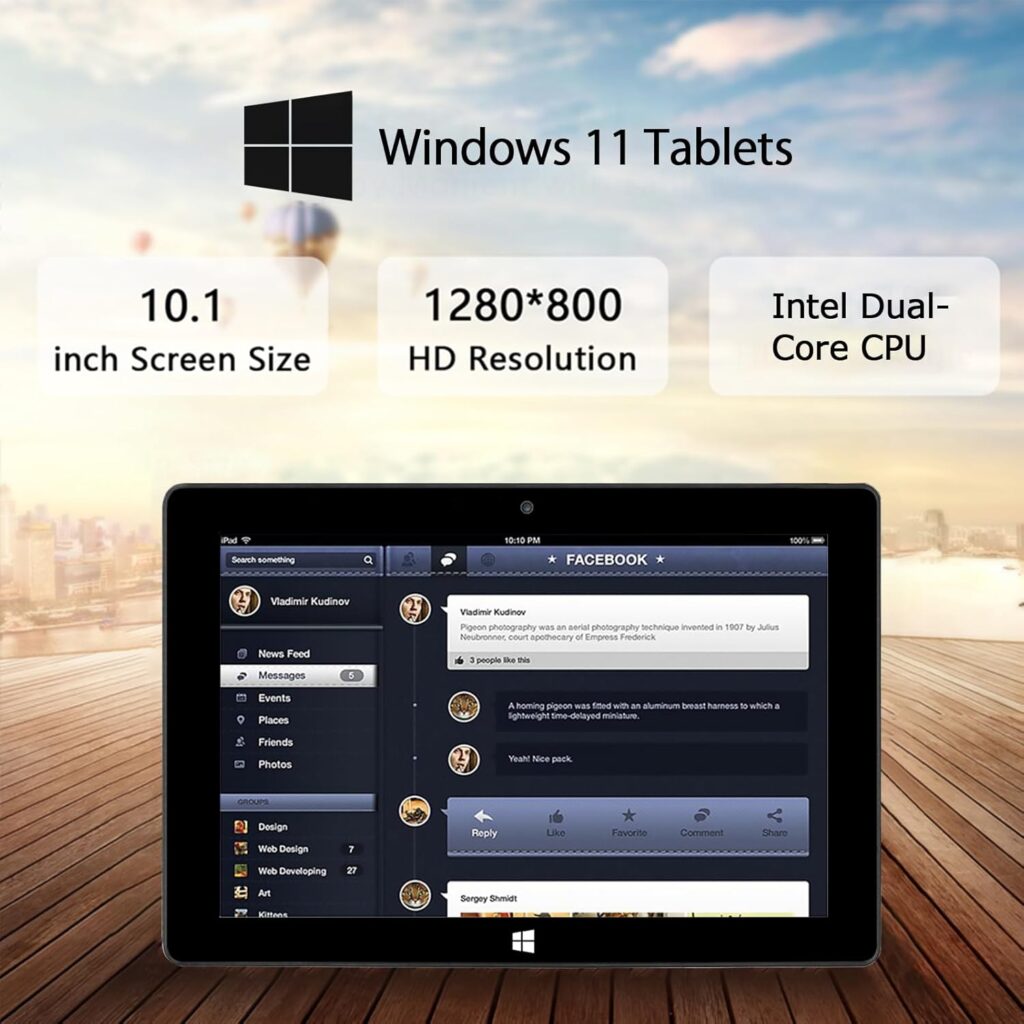 Tablet 10.1 inch Windows 11 Tablet, Touchscreen Tablet, Ultra-Fast 4GB RAM 64GB ROM, Intel N4020 Processor, 6000MAH Battery, 2.4+5G Wi-Fi, Bluetooth4.2