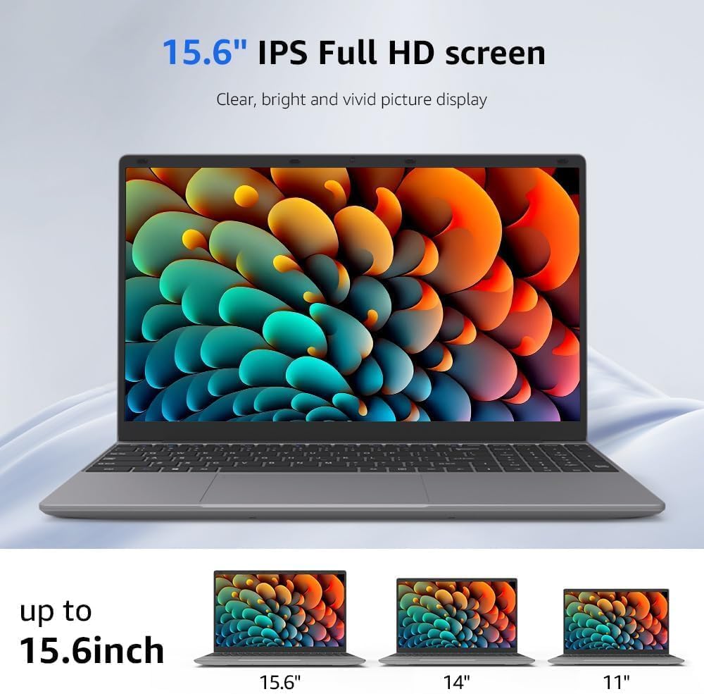 ApoloSign 15.6 Inch Laptop Computer, Windows 11 Laptops with 12GB RAM 512GB SSD, FHD IPS 1920x1200 Display, Celeron N5095 Quad-Core Processor (Up to 2.8GHz), 2.4G+5G WiFi, 178° Open Angle