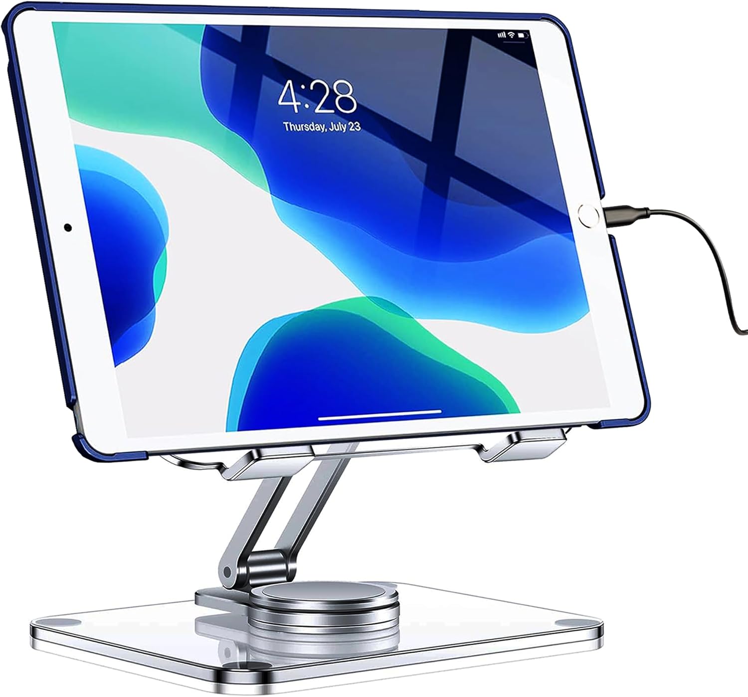 Foldable iPad Stand Tablet Stand for Desk, Adjustable Desktop Tablet Holder, Portable iPad Holder 2024 iPad 10th Generation Accessories for Home Office Kindle 2024 iPad Pro Mini 4-15.5