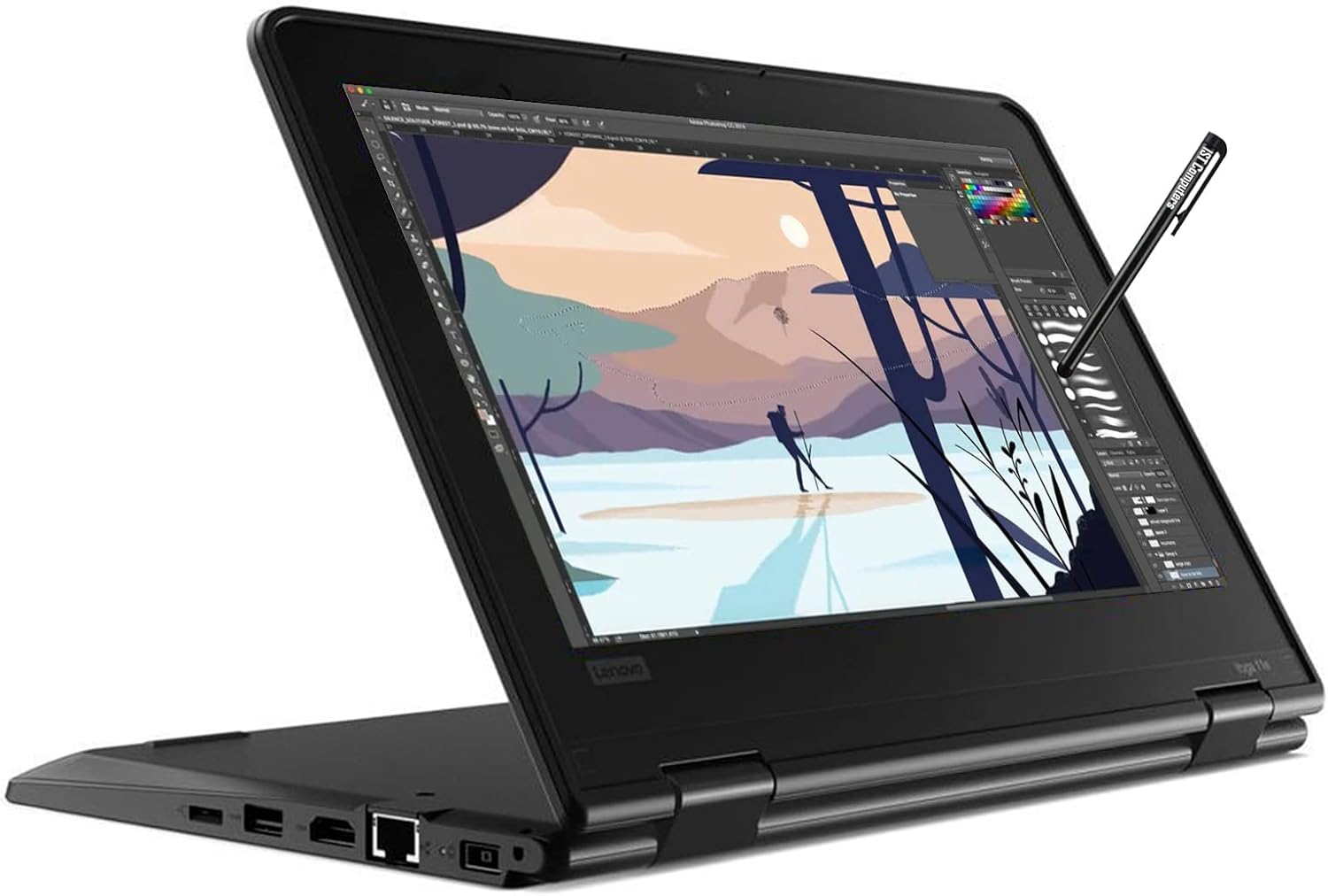 Lenovo 500w Gen 3 2-in-1 Laptop (11.6 Touchscreen, Intel Pentium N6000, 8GB RAM, 256GB SSD) Ruggedized  Water Resistant for Student  School, Webcam, Wi-Fi, IST Pen, Win 11 Home, Blue, 2024