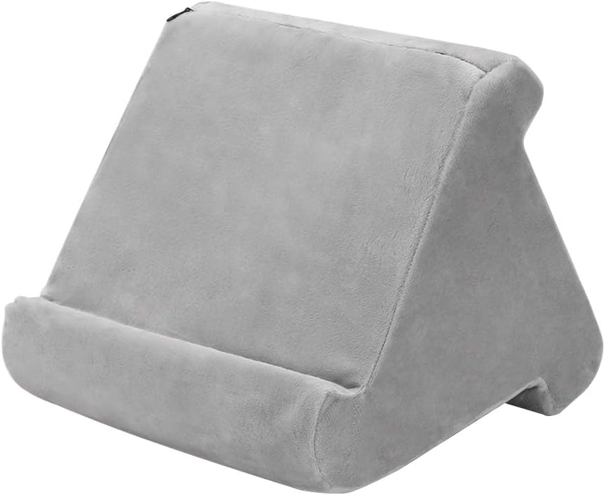 Lently Pillow Stand for Tablet Book Rest Reading Support Cushion for Home Bed Sofa Multi-Angle Soft Pillow Lap Stand Tablet Stand Pillow Couch Pillow Stand eReader (Gray)