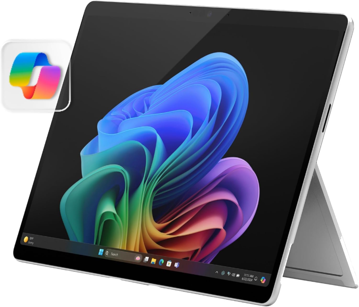 Microsoft Surface Pro 2-in-1 Laptop/Tablet (2024), Windows 11 Copilot+ PC, 13 Touchscreen LCD Display, Snapdragon X Plus (10 Core), 16GB RAM, 256GB Storage, 5G Connectivity, Platinum