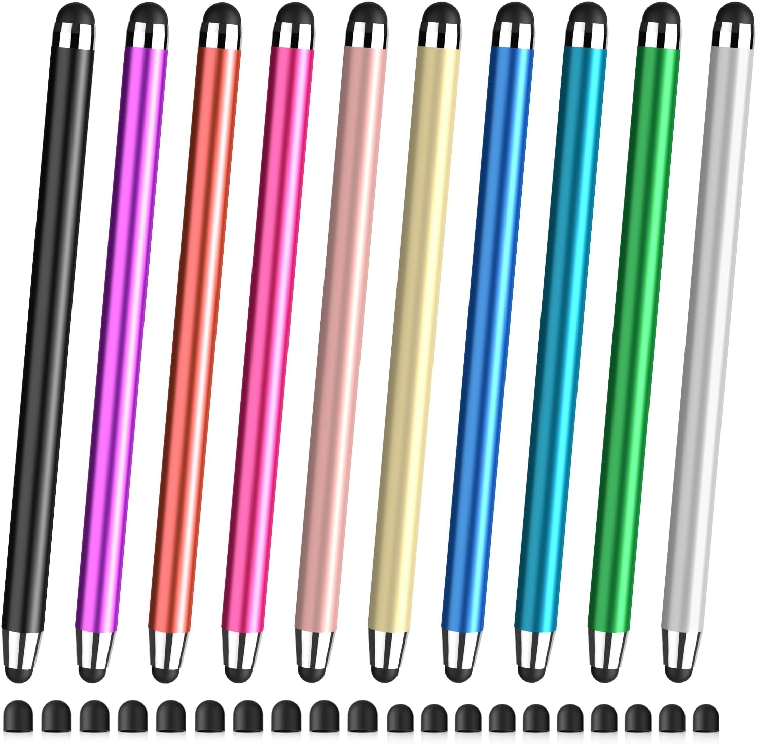 Stylus Pens for Touch Screens,10 Pack 2 in 1 Capacitive Apple Pen ipad Stylus Pencil Universal Stylus Pen for iPad iPhone Android Phone Samsung Galaxy Tablets Laptops Chromebook All Touch Screen