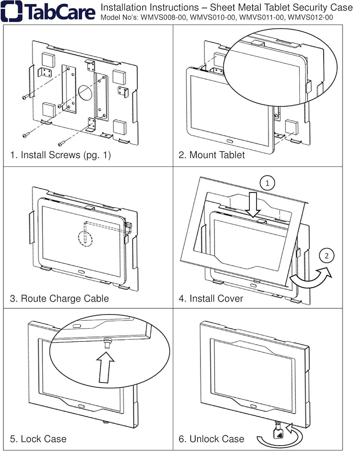 TABcare Locking Security Metal Case for Lenovo 10 Tablet Supports Wall Mount 75/100 mm VESA (Black, Chromebook Duet 2-in-1)