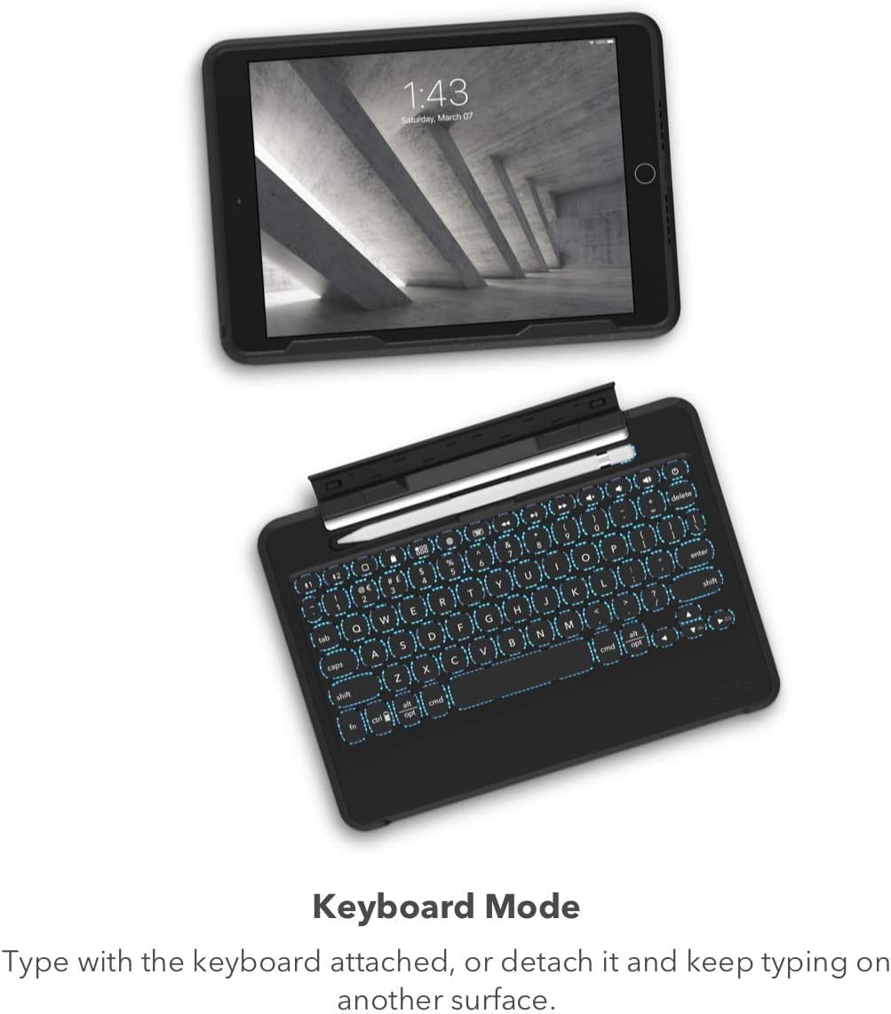 ZAGG Rugged Book iPad Pro 11-inch (M4) Keyboard Case - Durable Magnetic-Hinged, 6.6 Feet Drop Protection, Backlit Laptop-Style Keys, Multi-Device Pairing, Detachable Keyboard