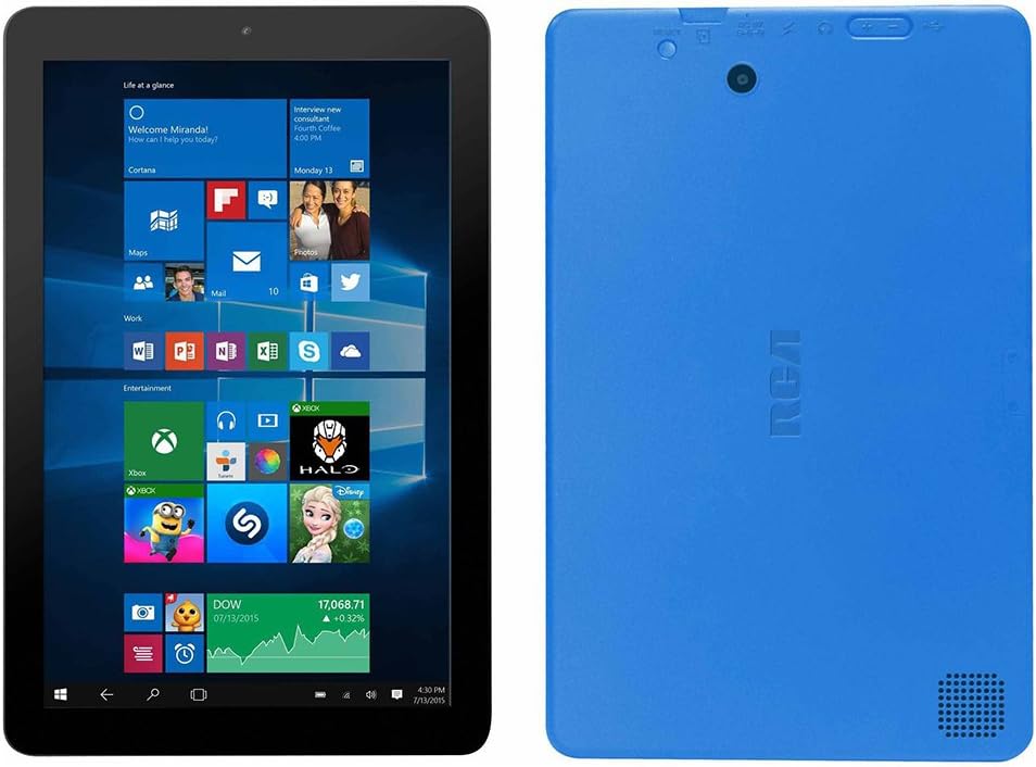 RCA Cambio 10.1 2-in-1 Tablet 32GB Intel Quad Core Windows 10 Blue Touchscreen Laptop Computer with Bluetooth and WiFi