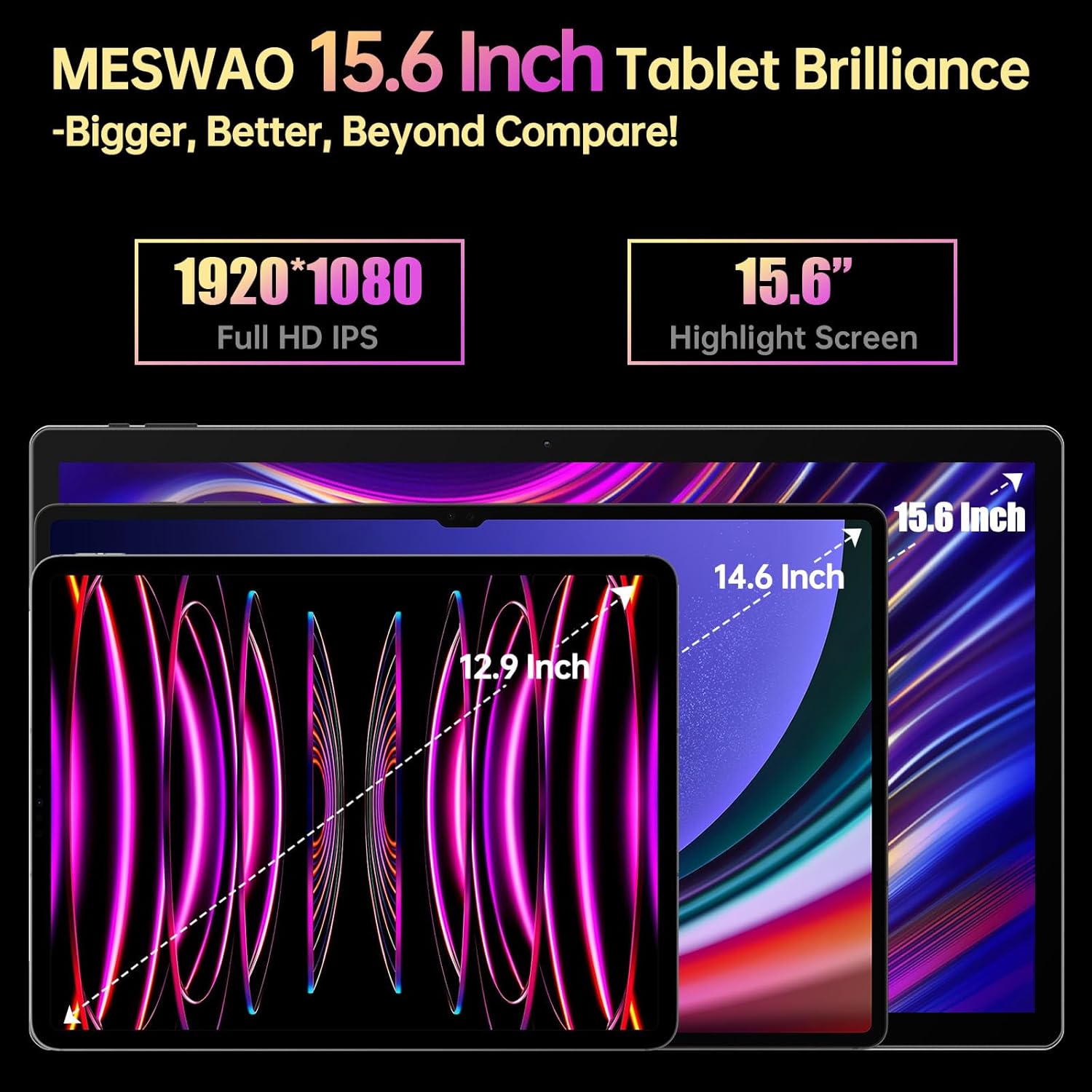 Tablet 15.6 Inch Android 13 Tablet, Large Tablet with1080 IPS HD Display Big Screen, 8-Core, 6GB+128GB, Support 512G TF Card, 12000mAh Long Lasting Battery for Movie/Work-Space Gray