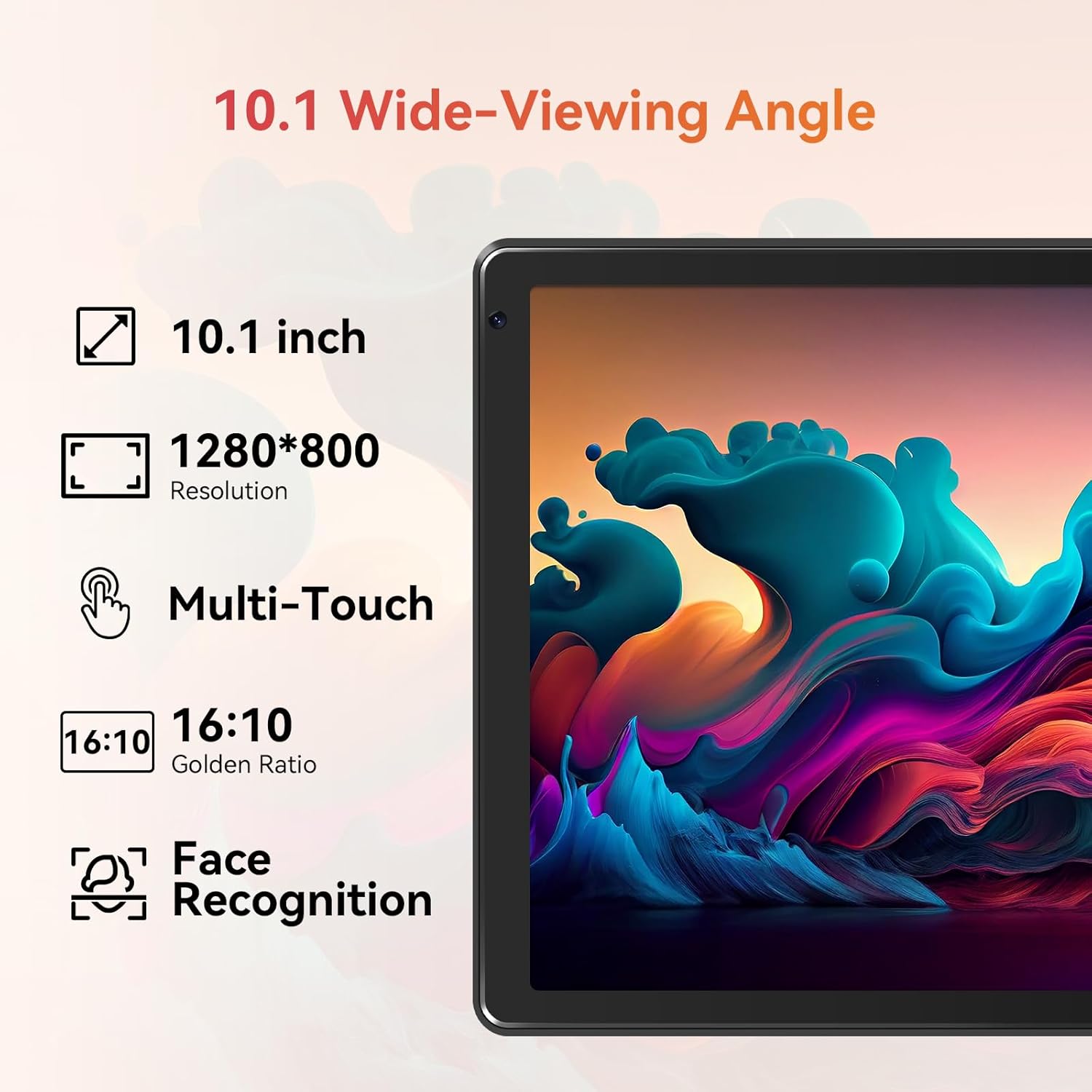 Tablet,10.1 Android Tablet with Octa-core Processor 10GB RAM 128GB ROM HD IPS Touchscreen 8H Battery, Wi-Fi 6, BT 5.0, Dual Camera, Google Tablets 2024