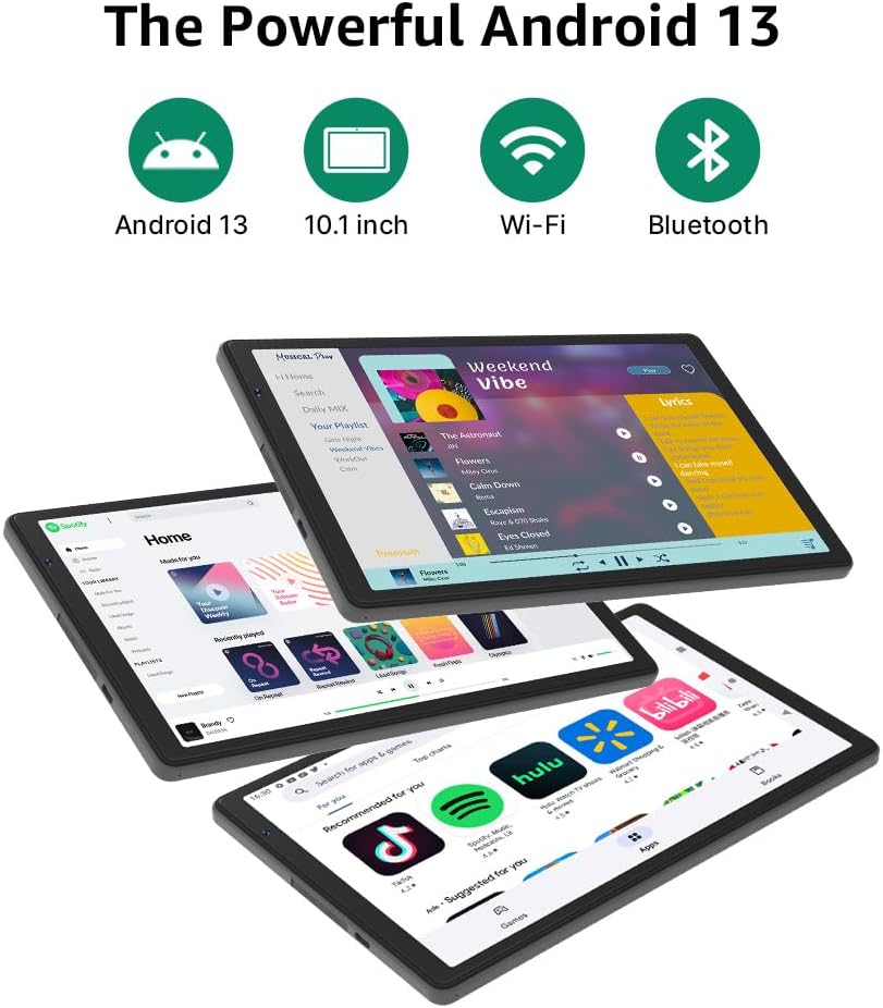 10.1“ Tablet, 2024 Latest Android 13 with Octa-Core Processor, 8GB64GB Storage(Expand to 128GB), Dual Camera 5MP13MP, G-Sensor, WiFi 6Bth 5, 5000mAh Battery