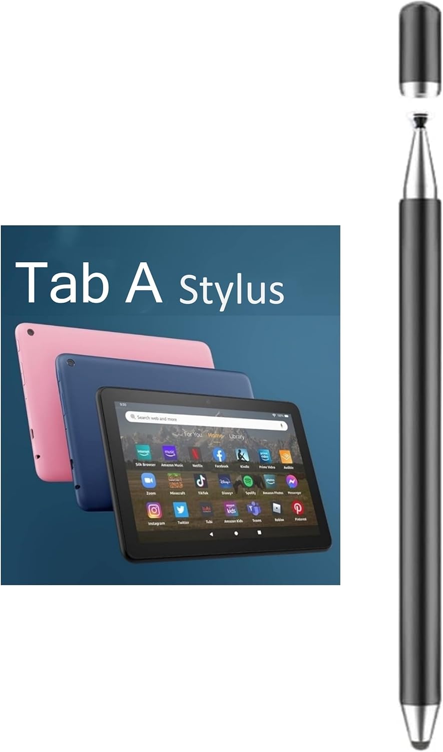 2-in-1 Stylus Pen for Samsung Galaxy Tab A9+ Plus/A9/A8/A8 Plus/A7/A7 Lite, High Sensitivity  Precision Capacitive Pencil for iPad Pro/iPhone/Fire HD/Surface Tables All Touch Devices (Black)